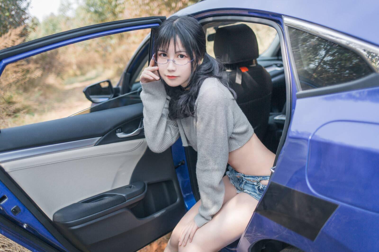 逐เดือนซู การเปิดเผยกลางแจ้ง - ตอนในรถ 45P