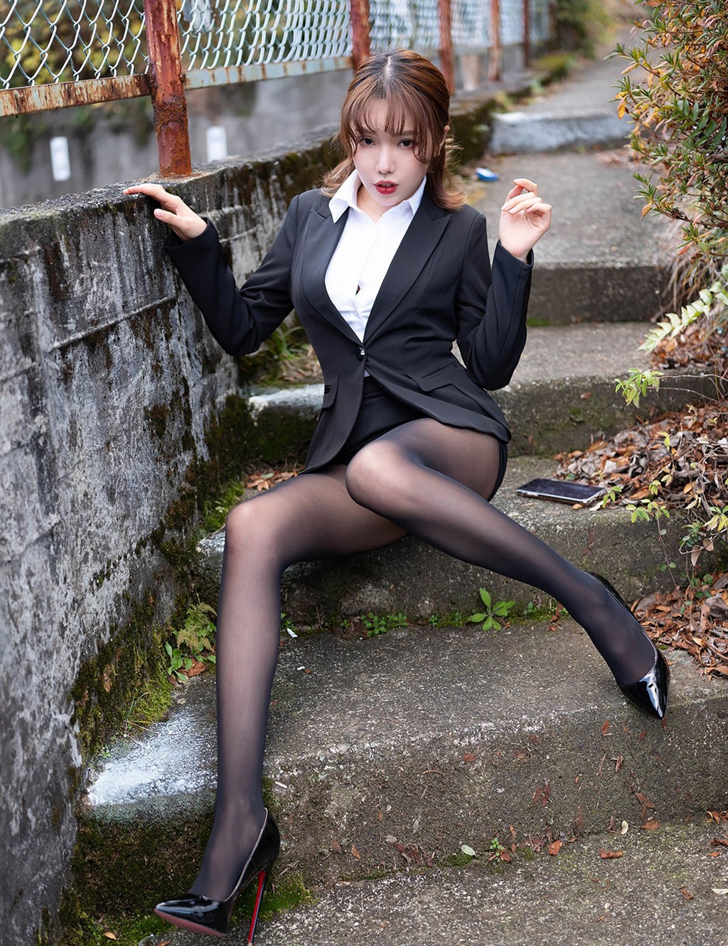 黄楽然情趣网衣兔女郎制服黑丝OL系列
