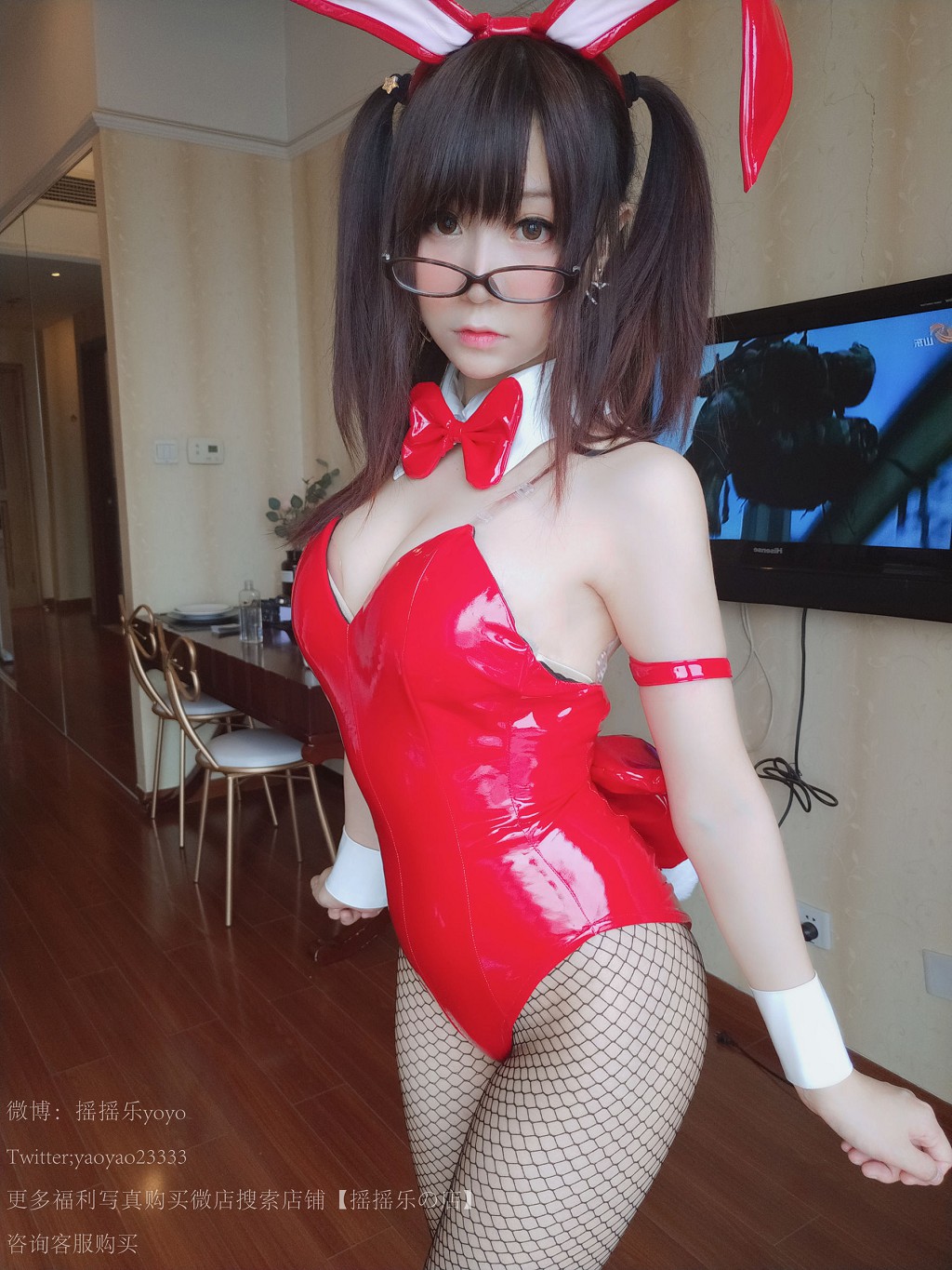 摇摇乐yoyo《バニーガール ブラックネットストッキング》 [コスプレ美女] 写真集[120P