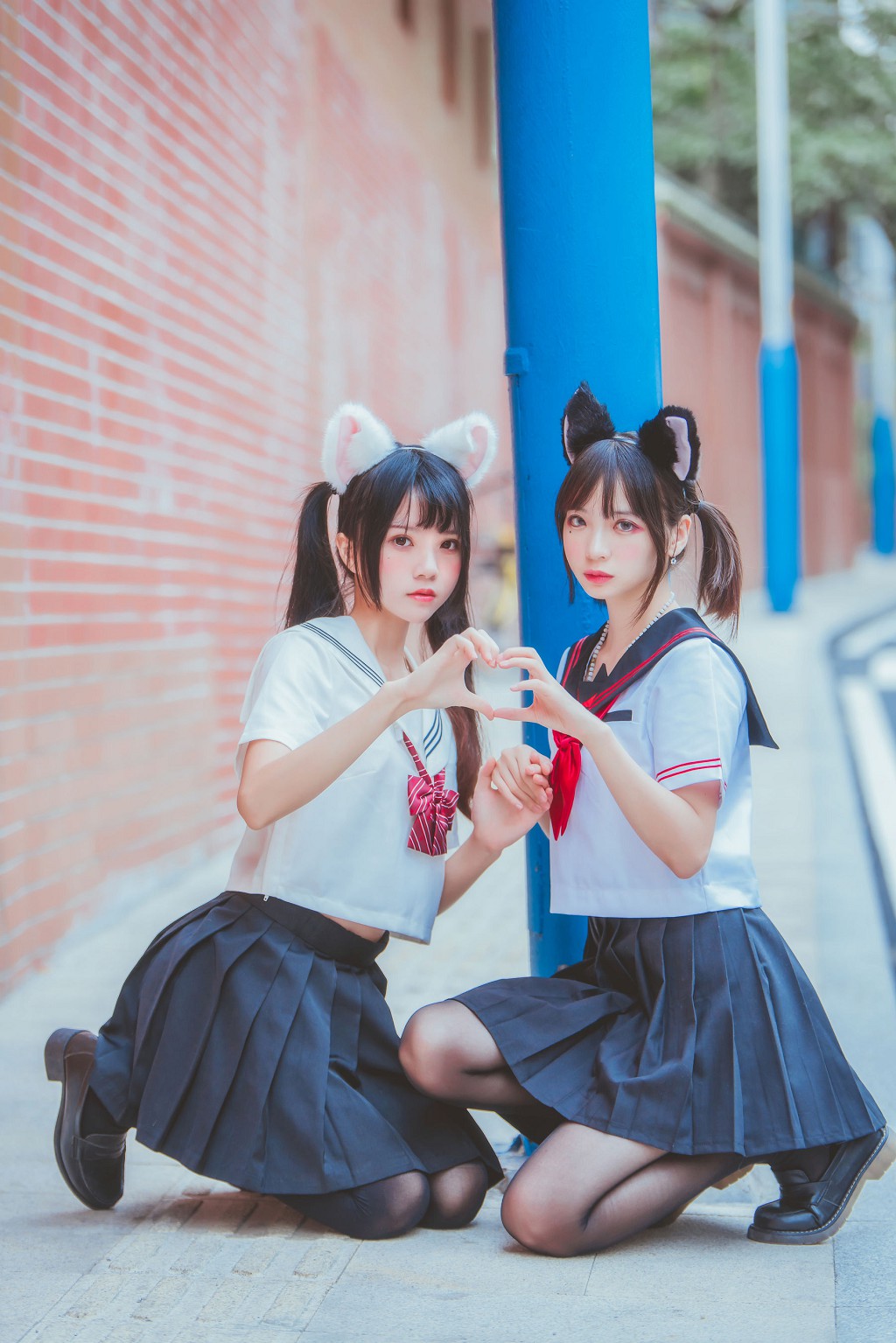 桜桃喵与疯猫ss JK百合2 Cosplay 33P