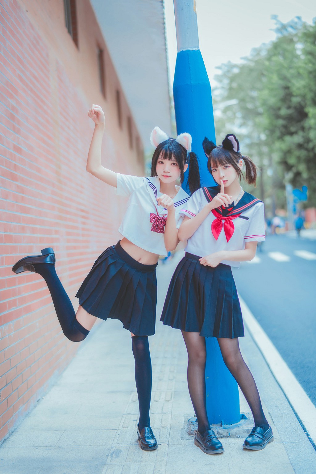 桜桃喵与疯猫ss JK百合2 Cosplay 33P