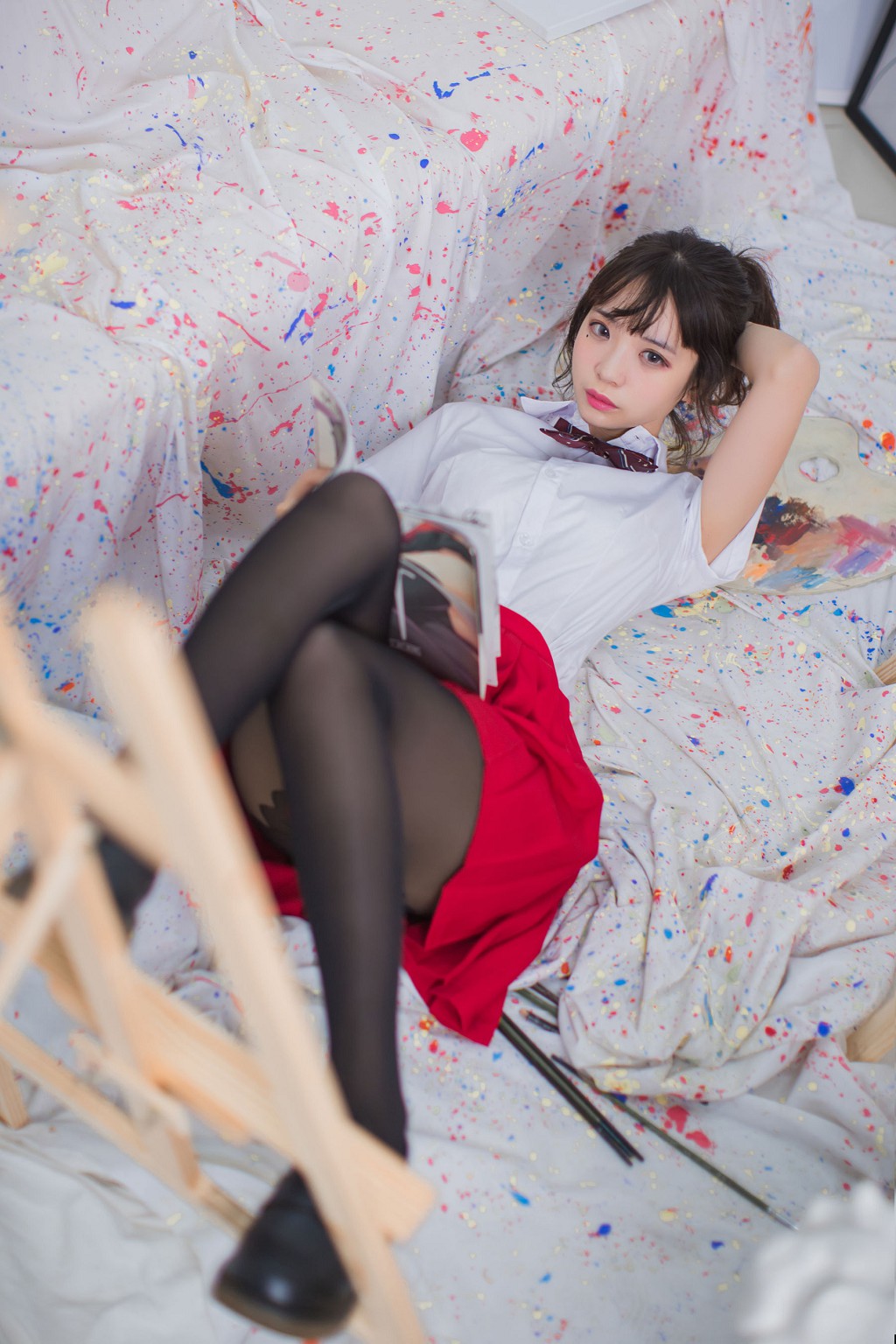 疯猫ss 黑丝JK少女 Cosplay 写真 47P