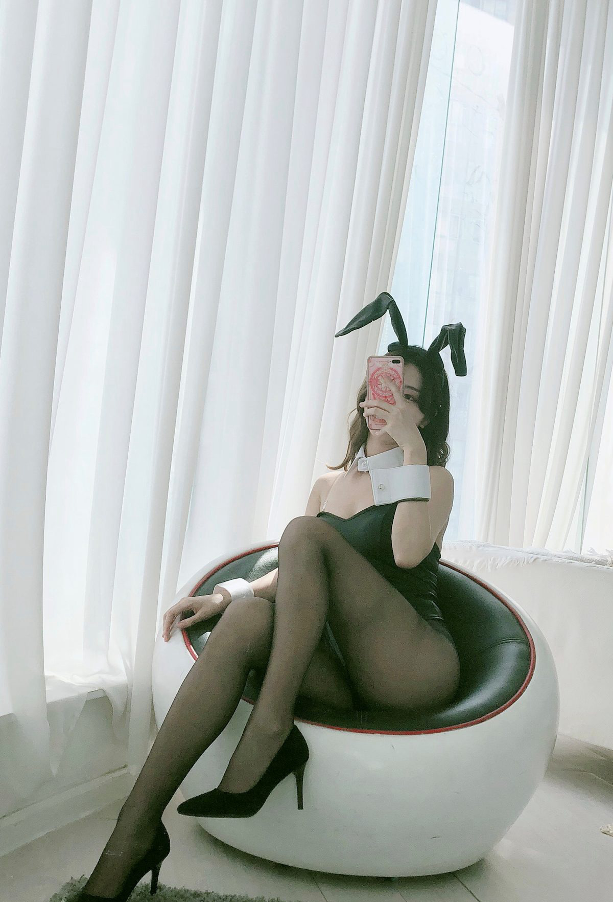 コスプレ妹子黒川の大尺度黒ストッキングエロ画像、性感美腿JK