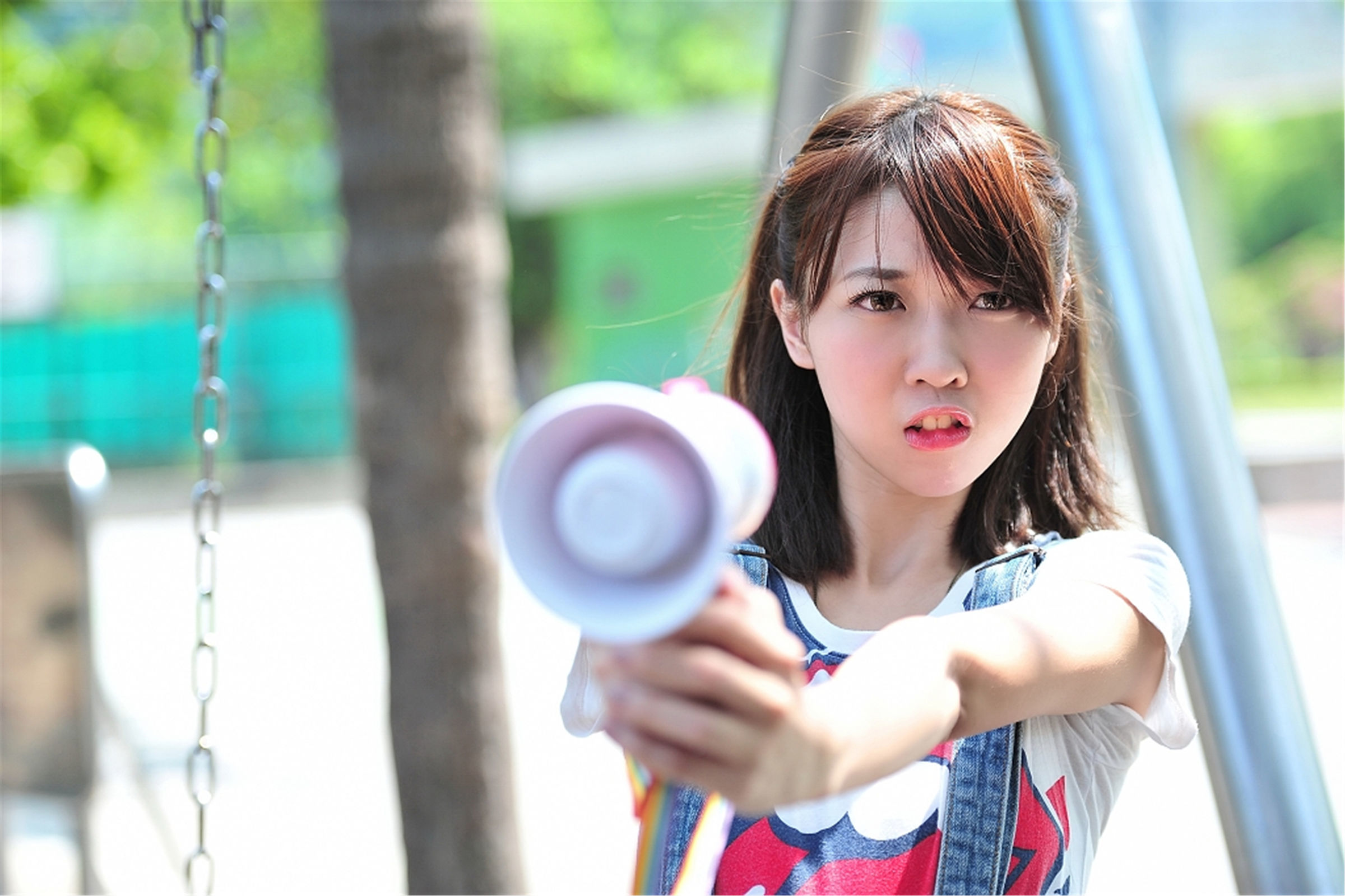 สาวสวยไต้หวัน] เซี่ยวหยู ศิหลินโรงเรียนประถมภายนอกถ่าย