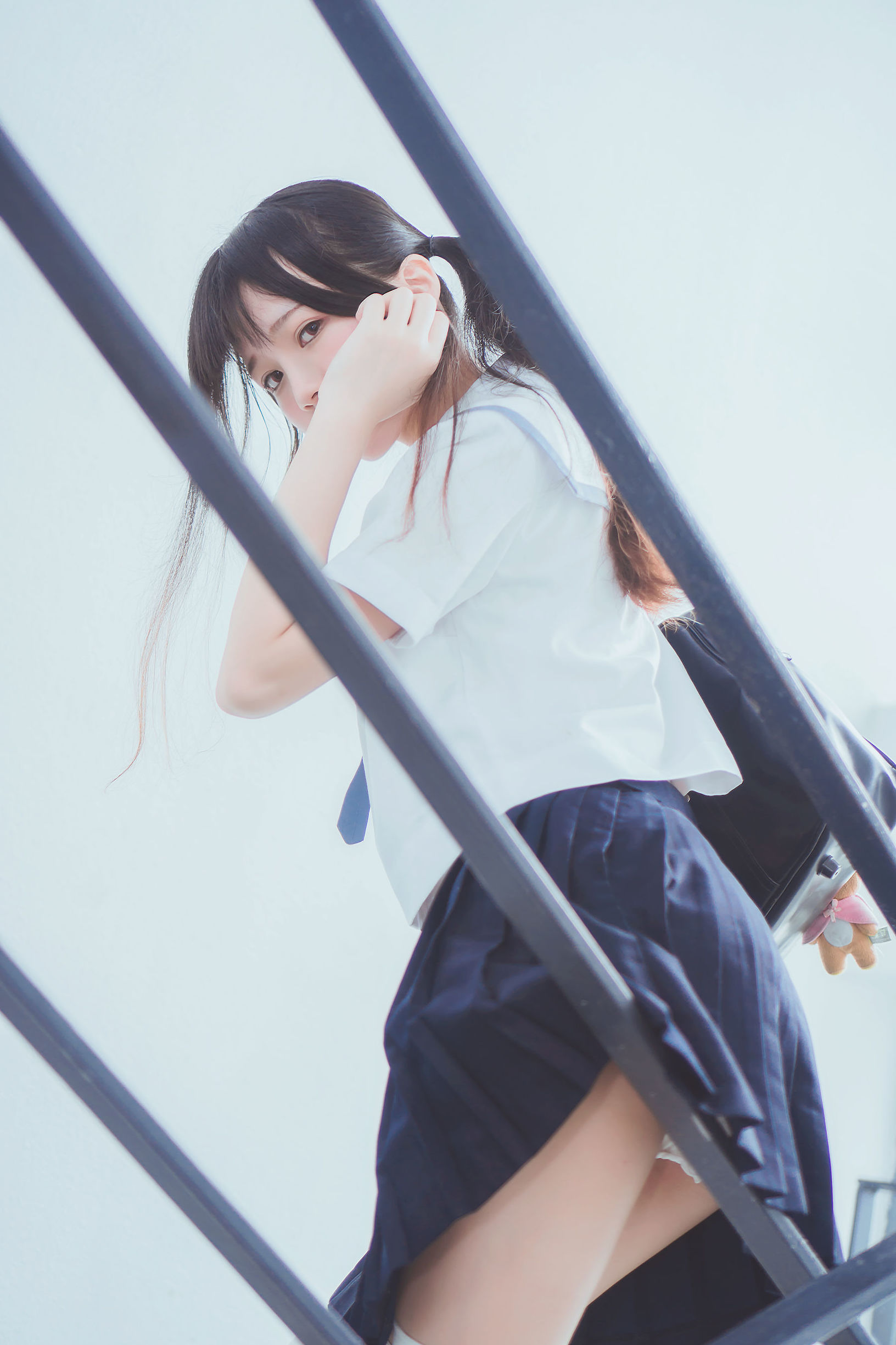 JK Cosplay：桜桃喵《蓝白水手服