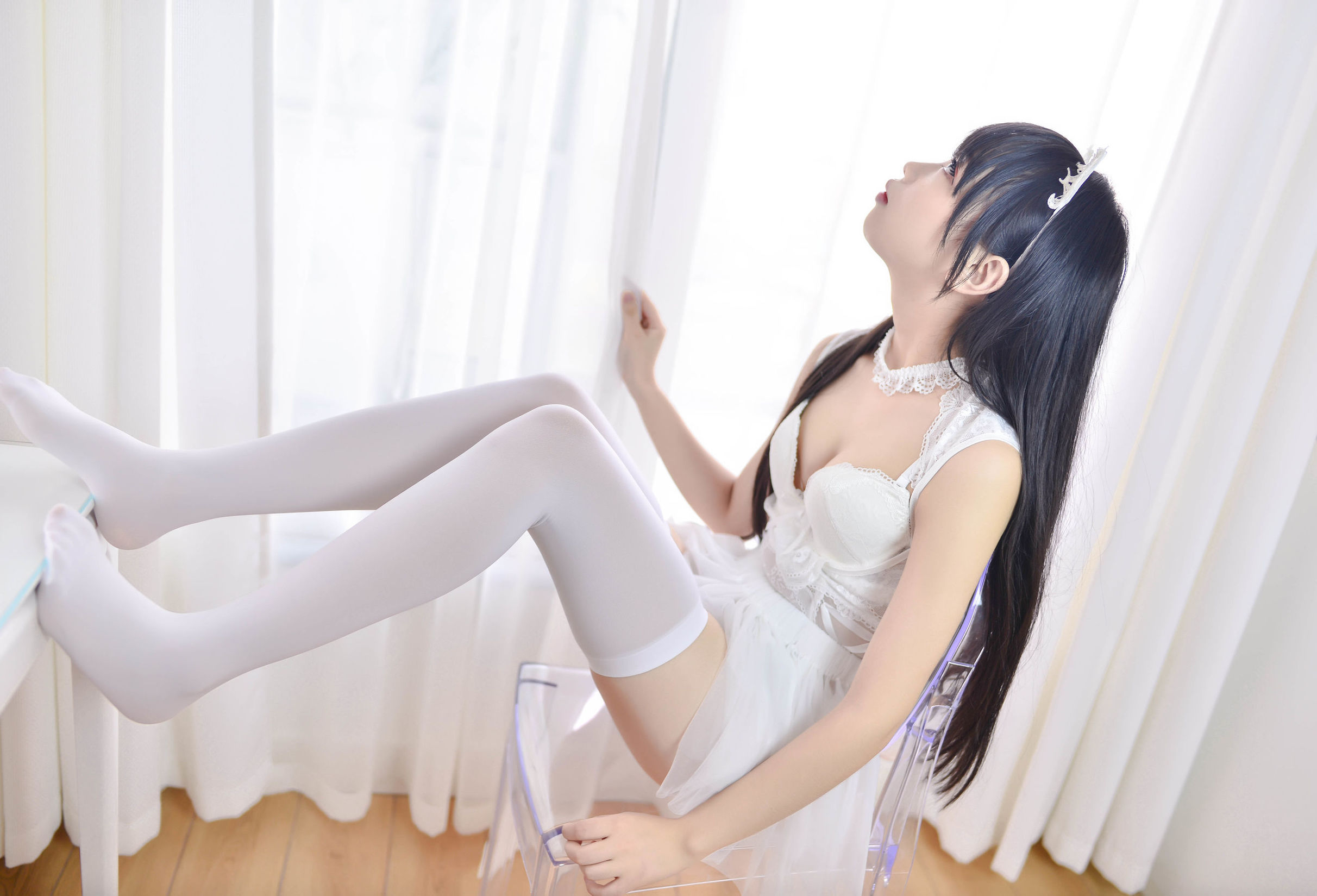 [萝莉COS] 雪琪SAMA - 猫系少女白猫