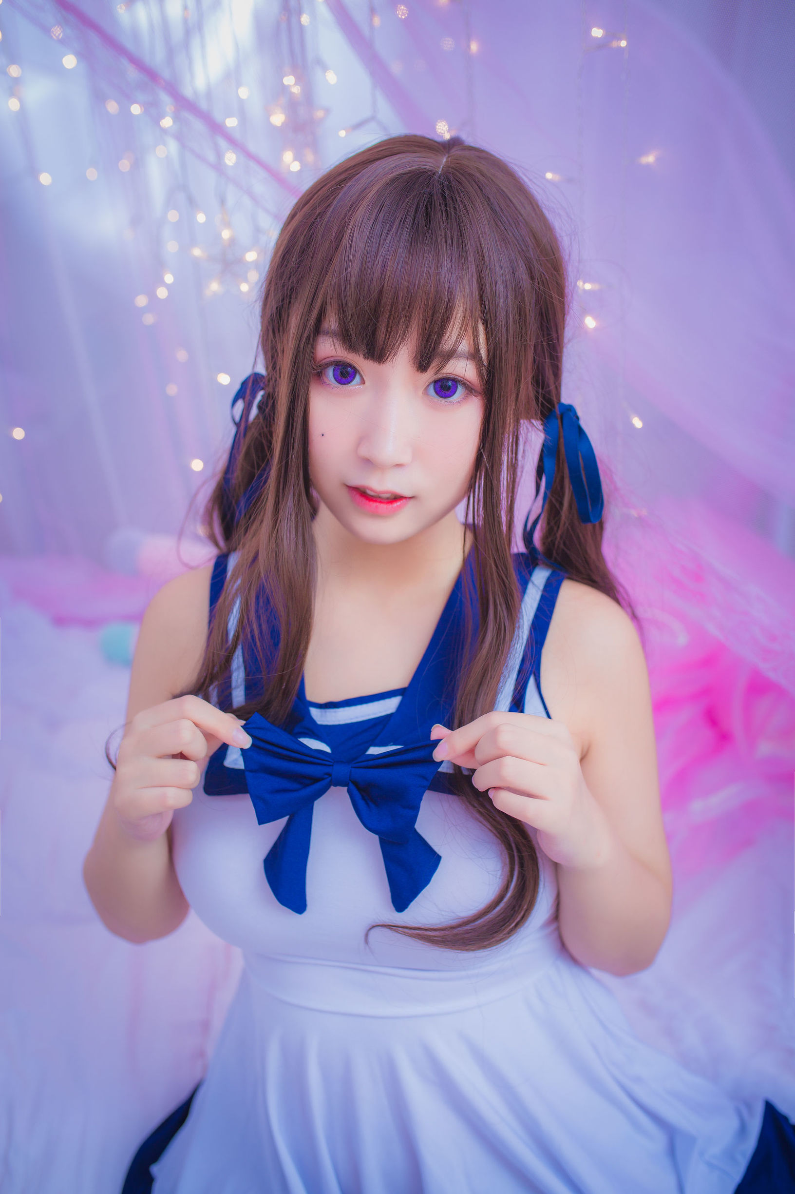 [COS福利] 巨乳猫九酱Sakura - 连衣水手服