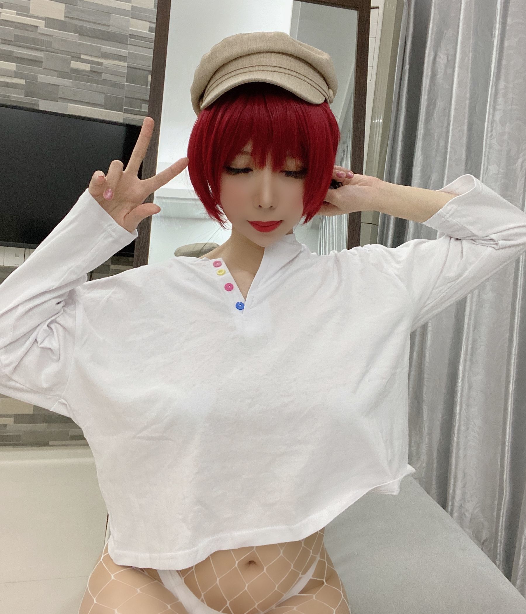 สองมิติสาวสวยหน้าอกใหญ่ ชิกิ คะโนยะ ถุงเท้าตาข่ายสีขาว