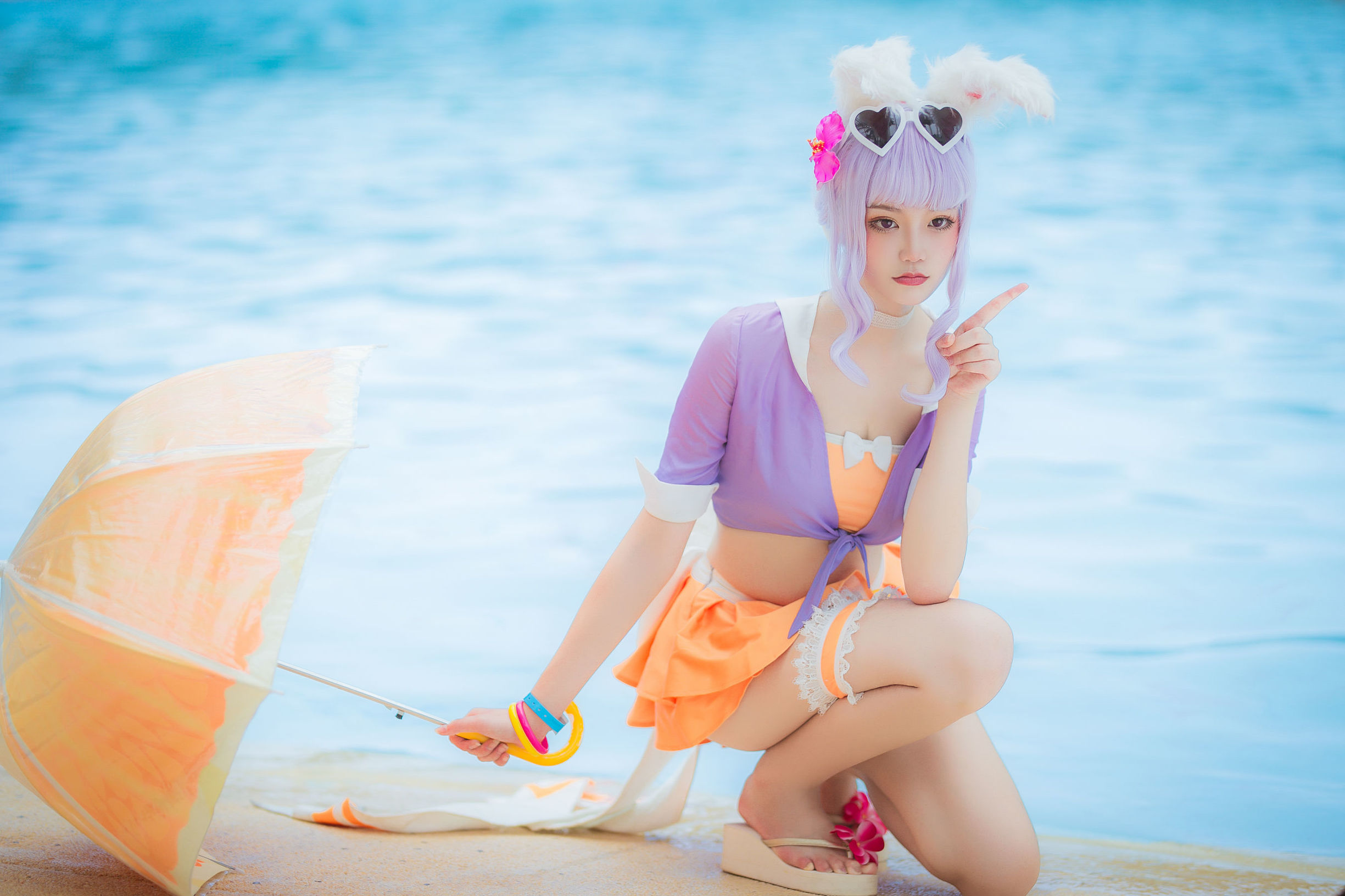 Popular coser Qi Gu Er MIKI, Honor of Kings, Gongsun Li Honey Orange Summer