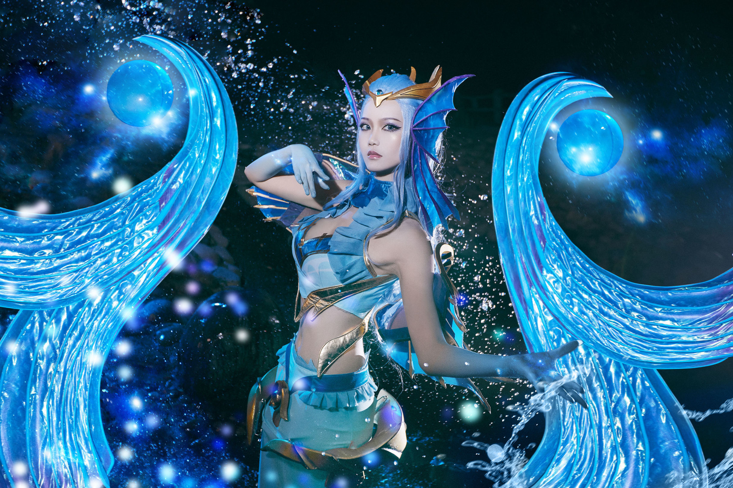 Popular cosplayer Qi Gu Er MIKI, Honor of Kings, Wu Zetian Ocean Heart