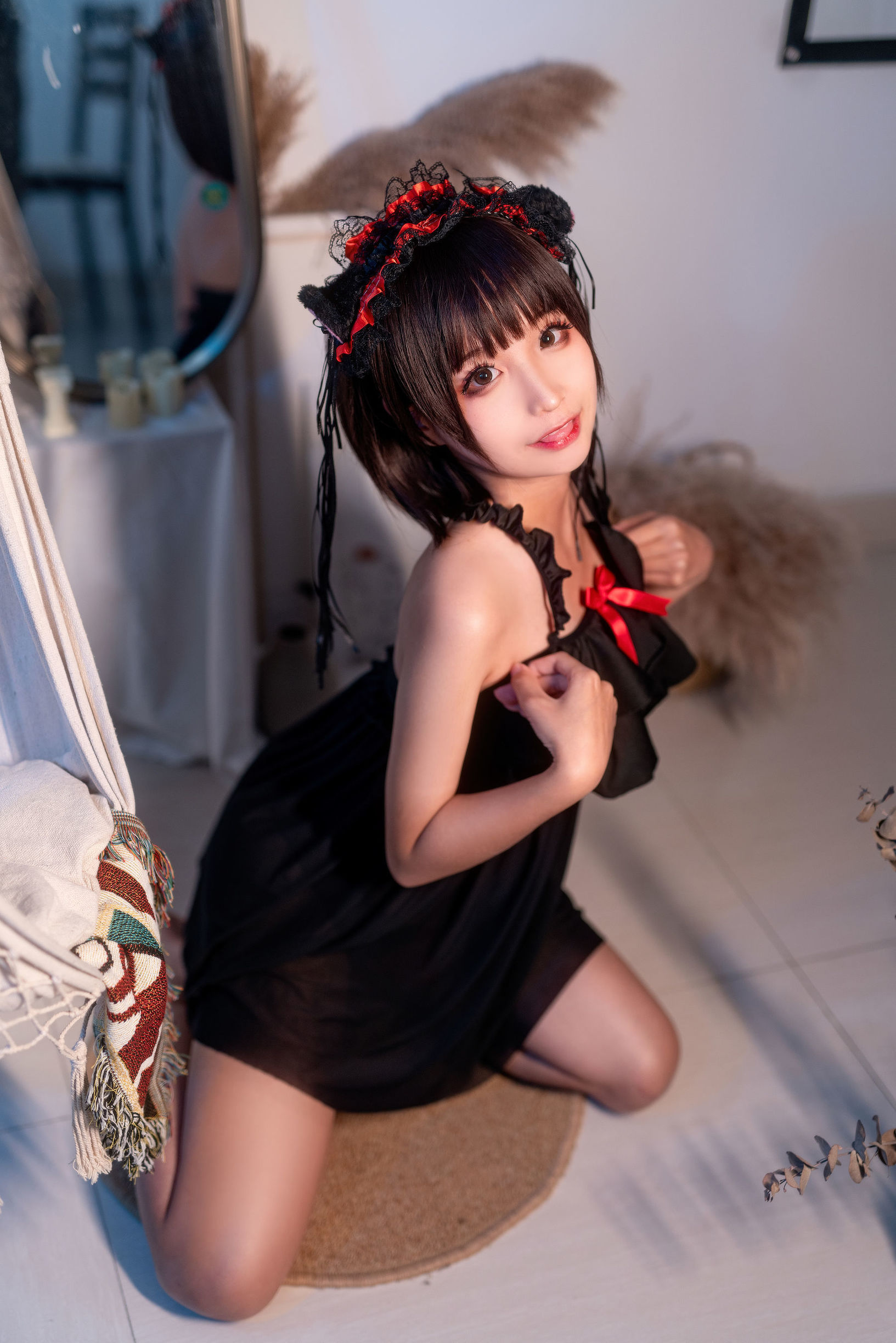 บล็อกเกอร์อนิเมะ ชุนหมอหมอ ชุดนอนกระโปรงสีดำ