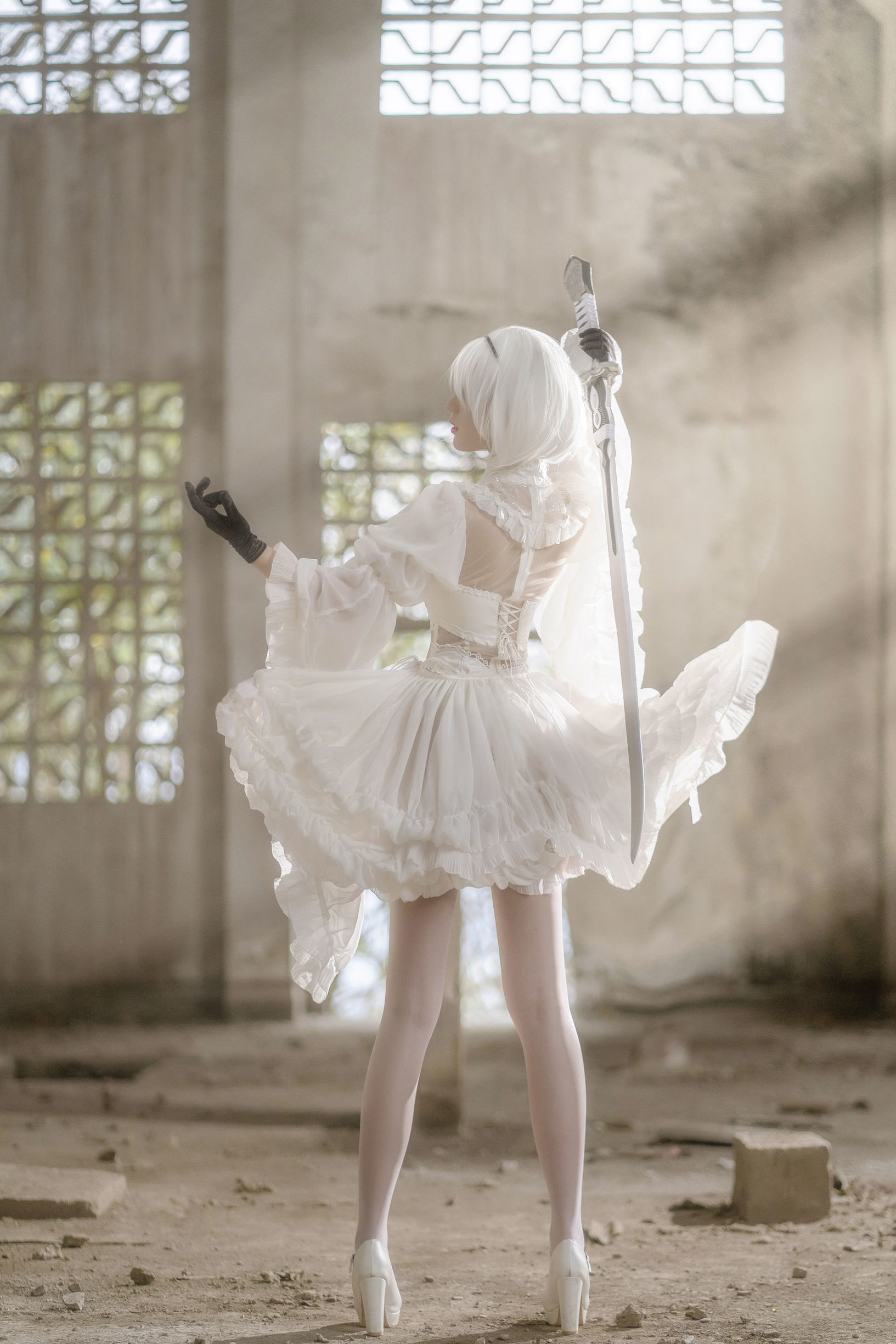 微博ฟูหลี่จีจิงเจียง 2B ชุดแต่งงานสีขาว