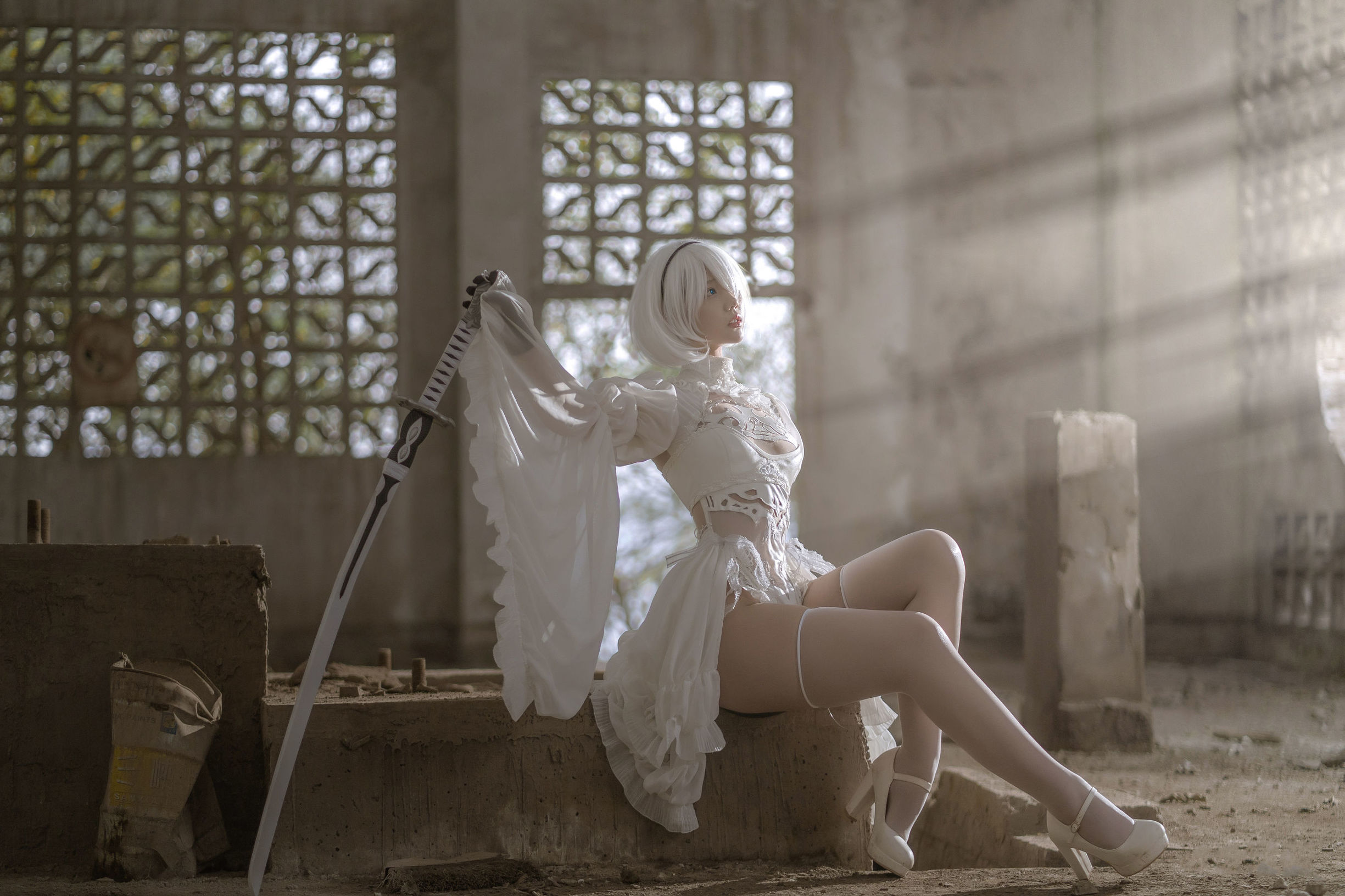 微博ฟูหลี่จีจิงเจียง 2B ชุดแต่งงานสีขาว