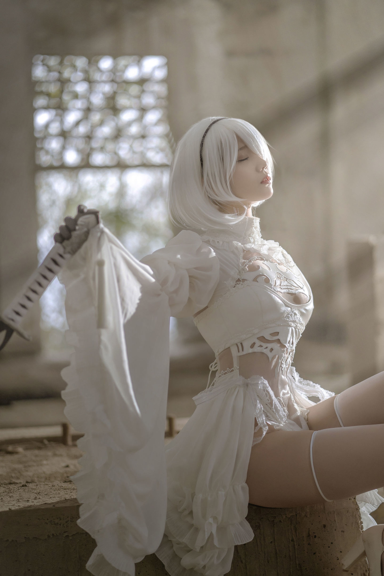 微博ฟูหลี่จีจิงเจียง 2B ชุดแต่งงานสีขาว