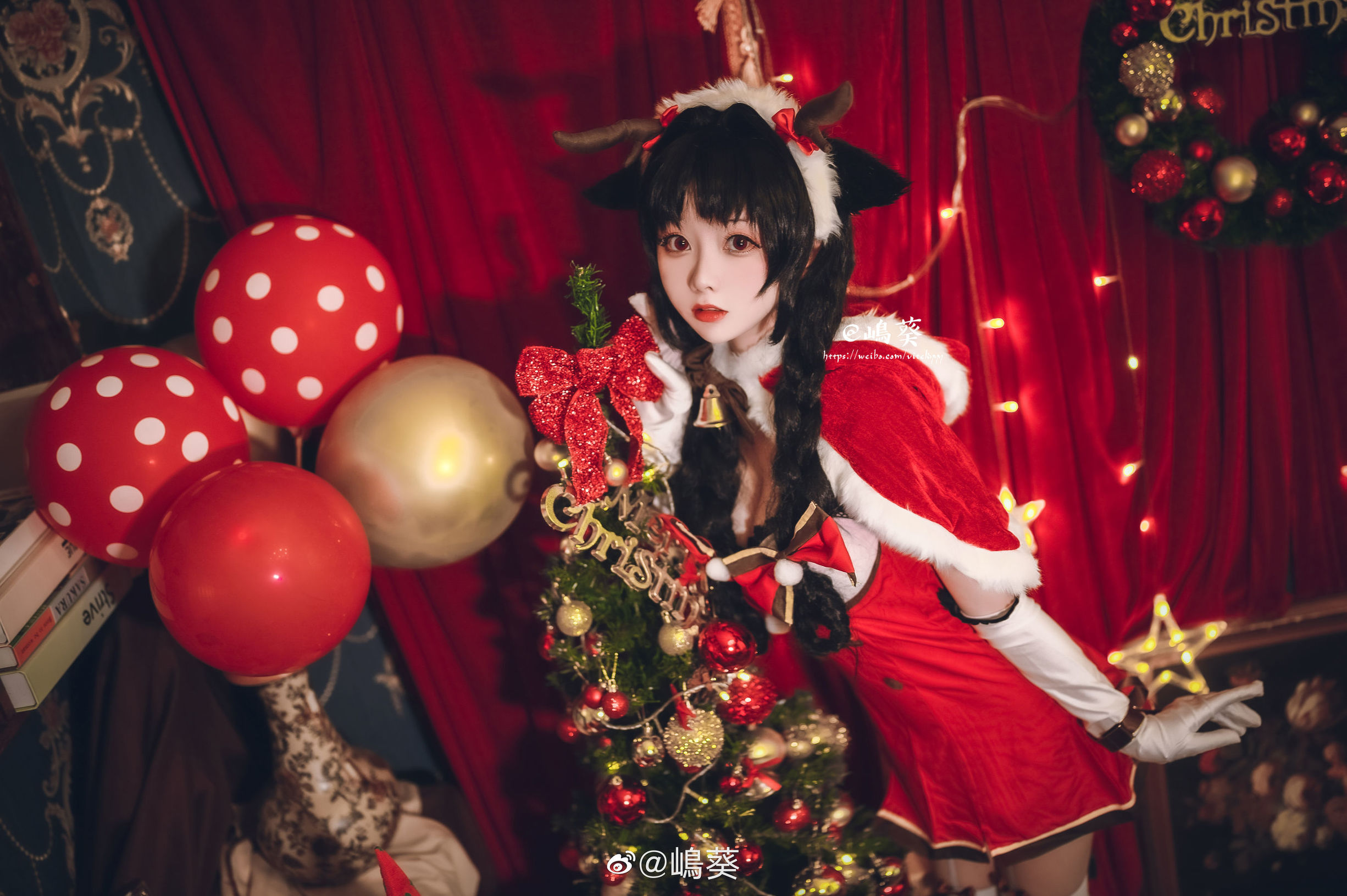 Weibo Beauty Shima Aoi, Azur Lane, Great Tide, Reindeer and Christmas Gifts