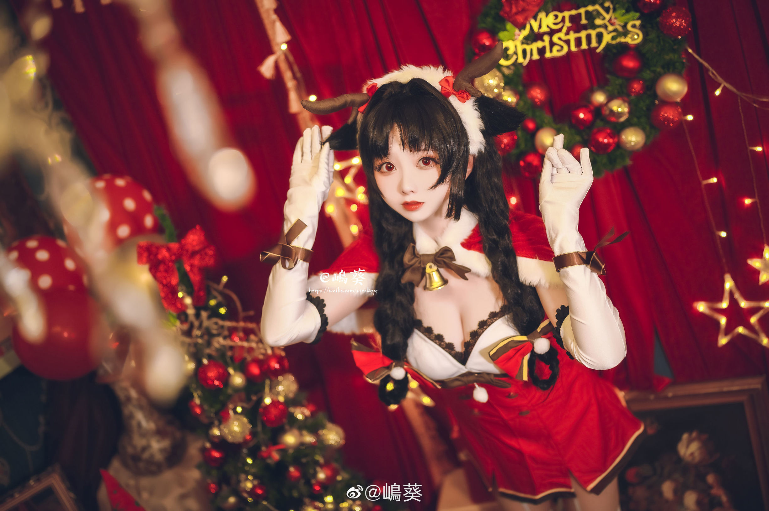Weibo Beauty Shima Aoi, Azur Lane, Great Tide, Reindeer and Christmas Gifts