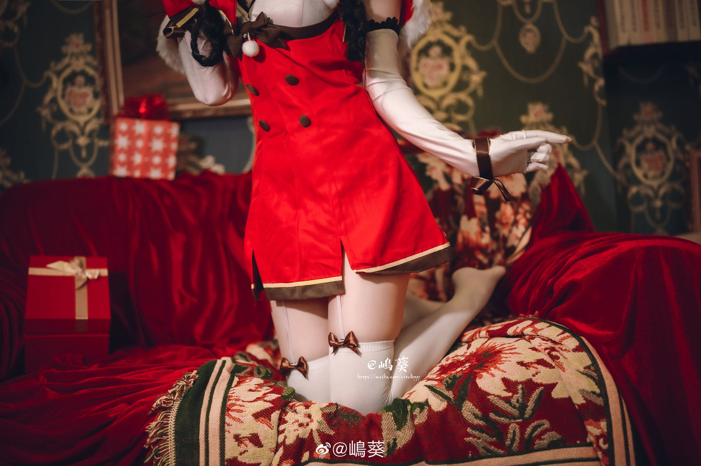 Weibo Beauty Shima Aoi, Azur Lane, Great Tide, Reindeer and Christmas Gifts