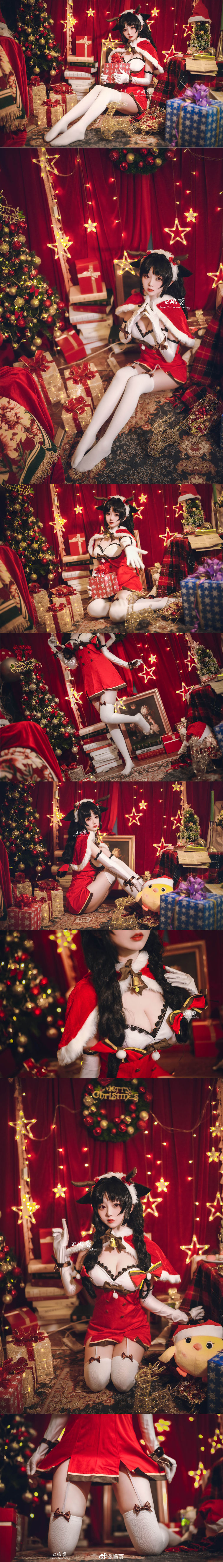 Weibo Beauty Shima Aoi, Azur Lane, Great Tide, Reindeer and Christmas Gifts