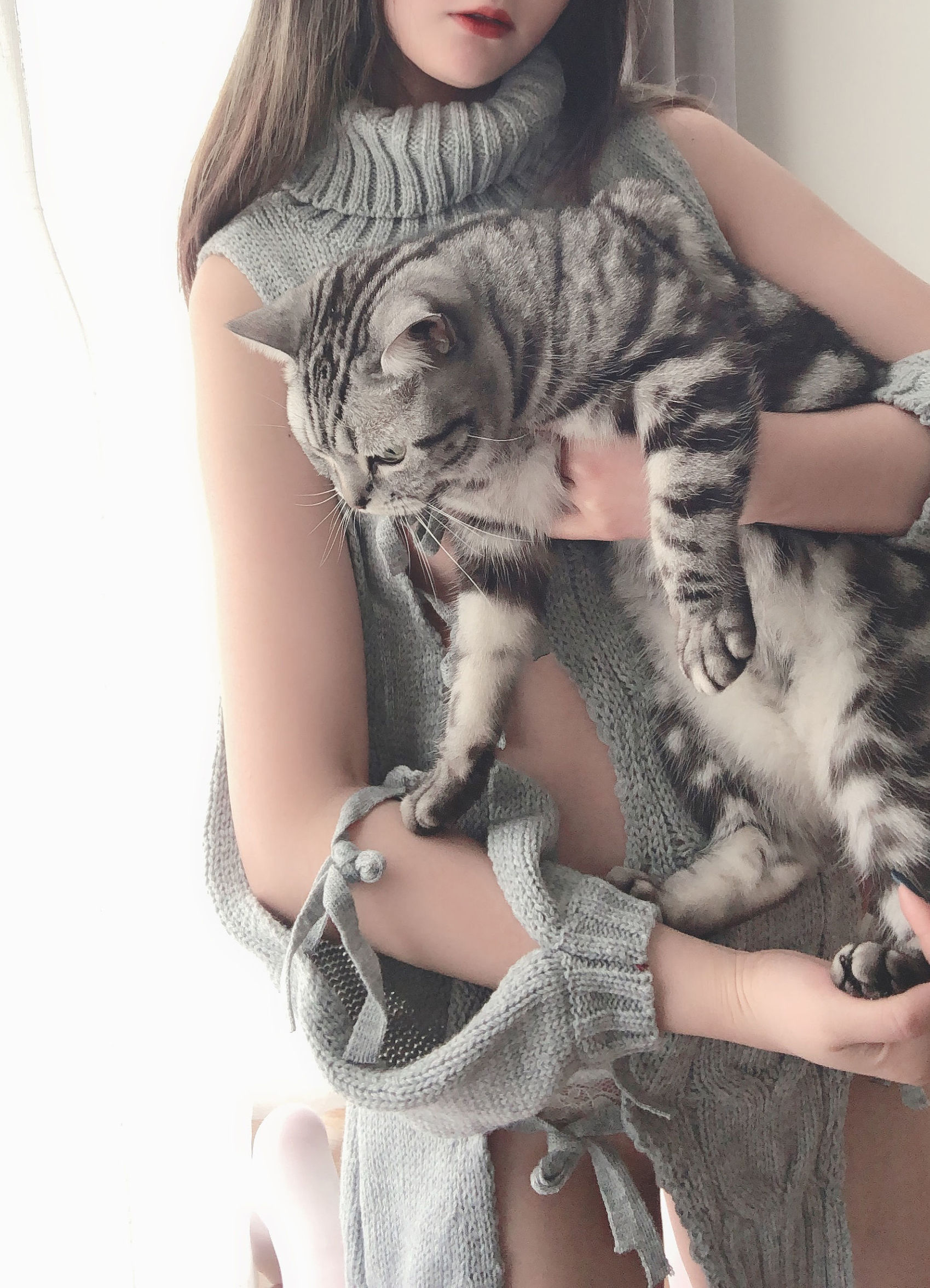 멍메이는 청수 백리스 스웨터