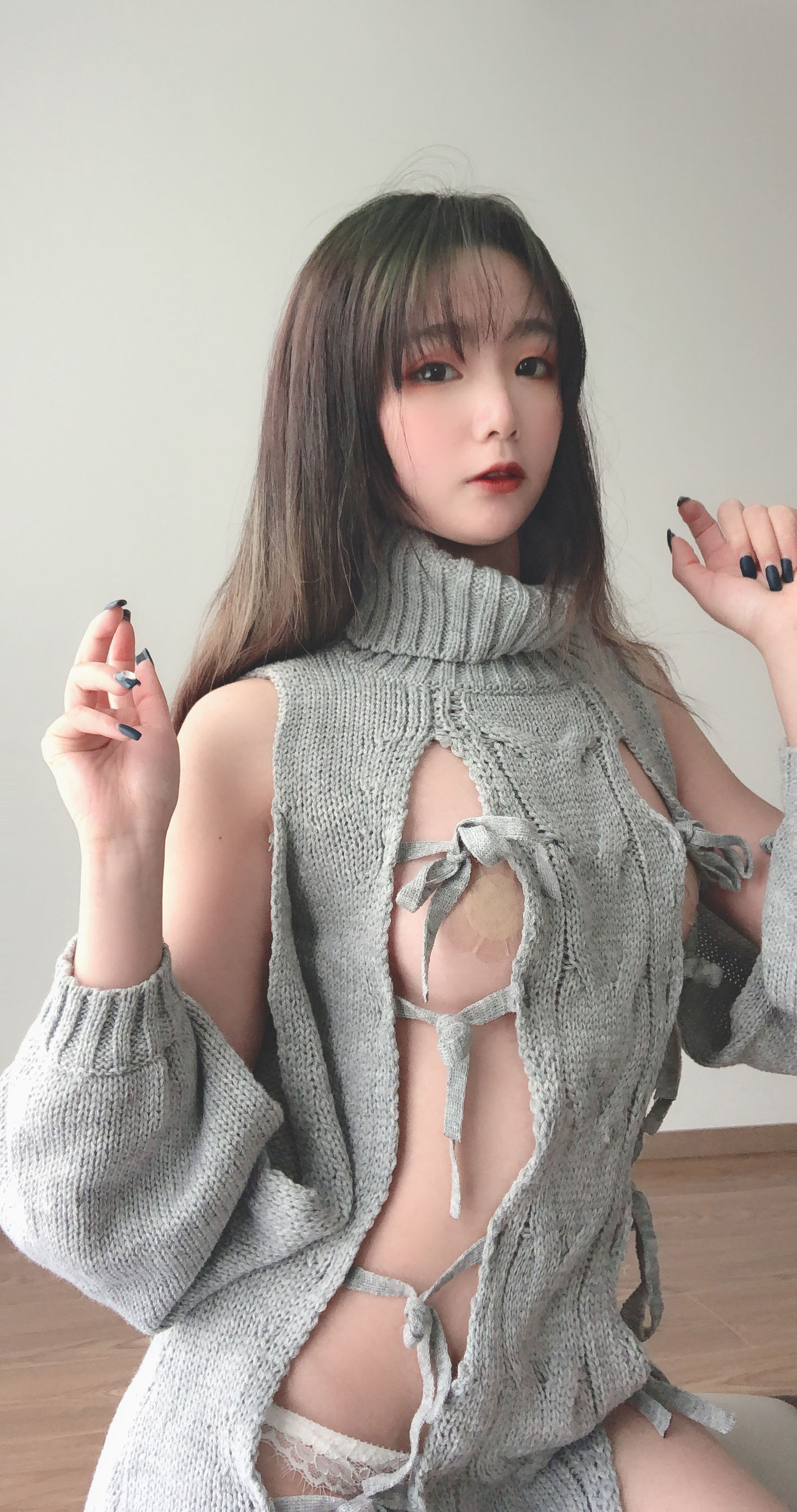 멍메이는 청수 백리스 스웨터