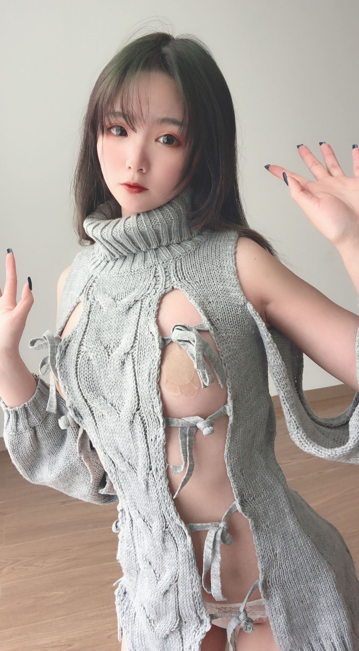 멍메이는 청수 백리스 스웨터