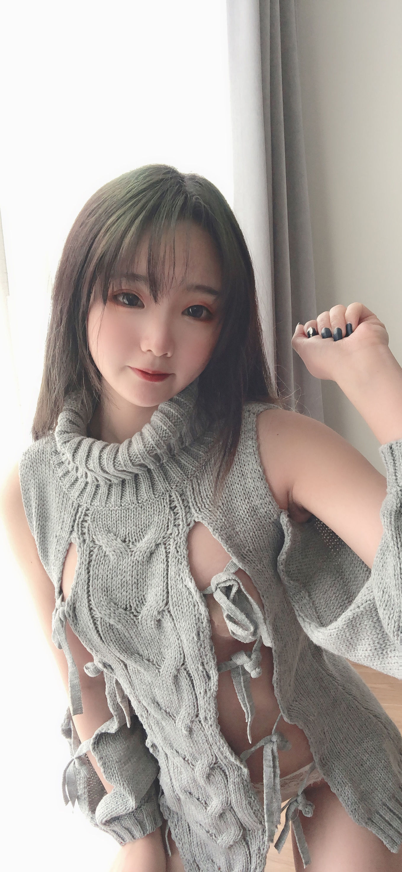 멍메이는 청수 백리스 스웨터