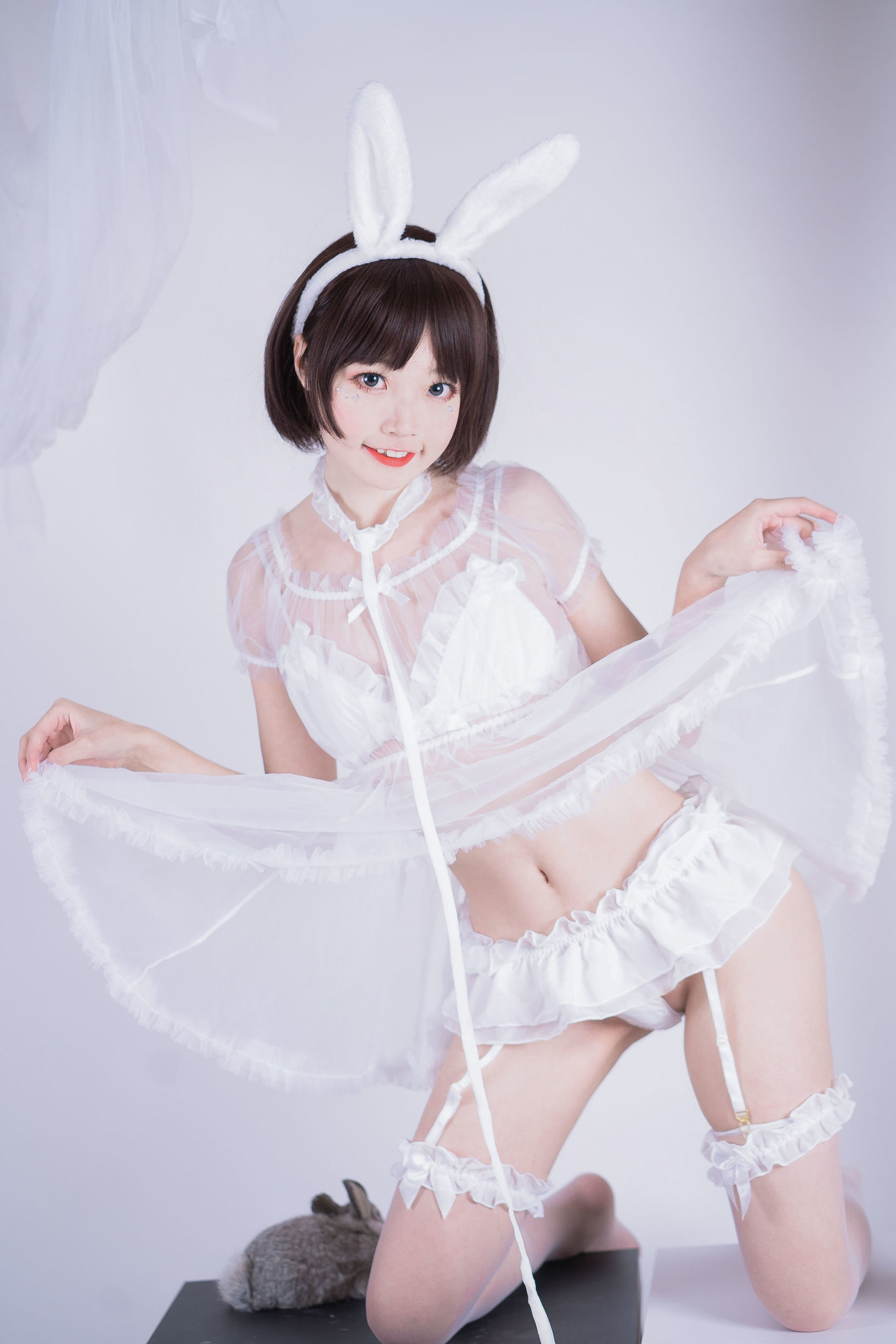 薄墨錦狐&三笑 黒白うさぎ私房百合