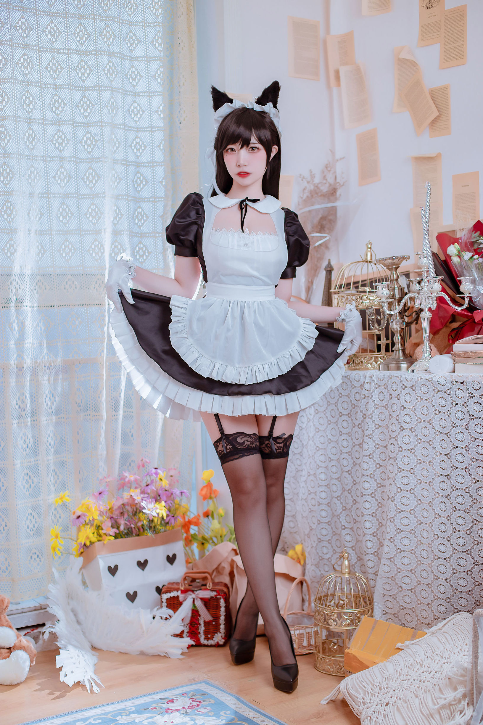 Cosplay寫真] 人氣Coser二佐Nisa - 犬之眷之碧藍愛宕 女僕