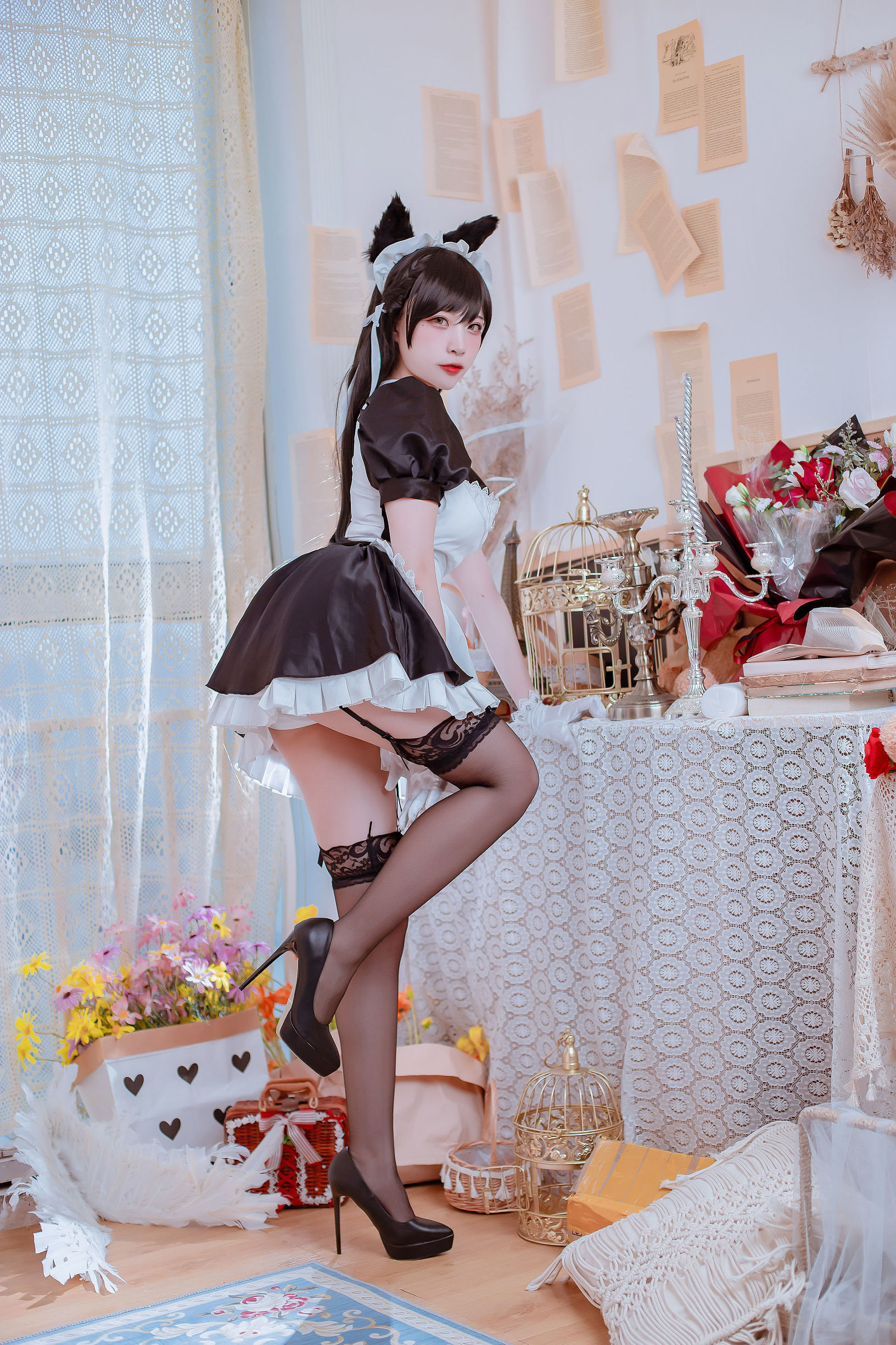 Cosplay寫真] 人氣Coser二佐Nisa - 犬之眷之碧藍愛宕 女僕