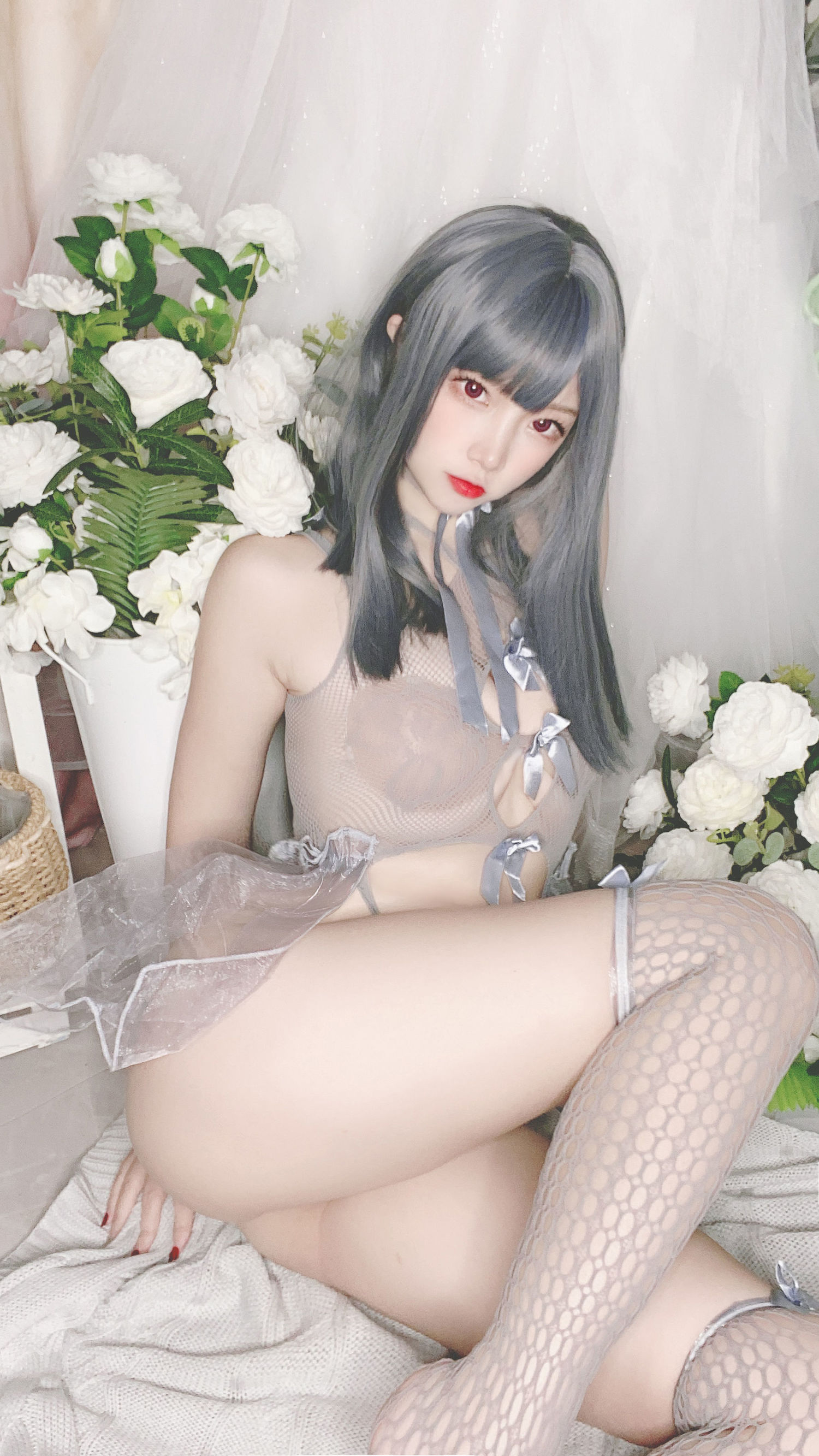 [Cosplay写真] 人气Coser二佐Nisa - 蓝色网状比基尼