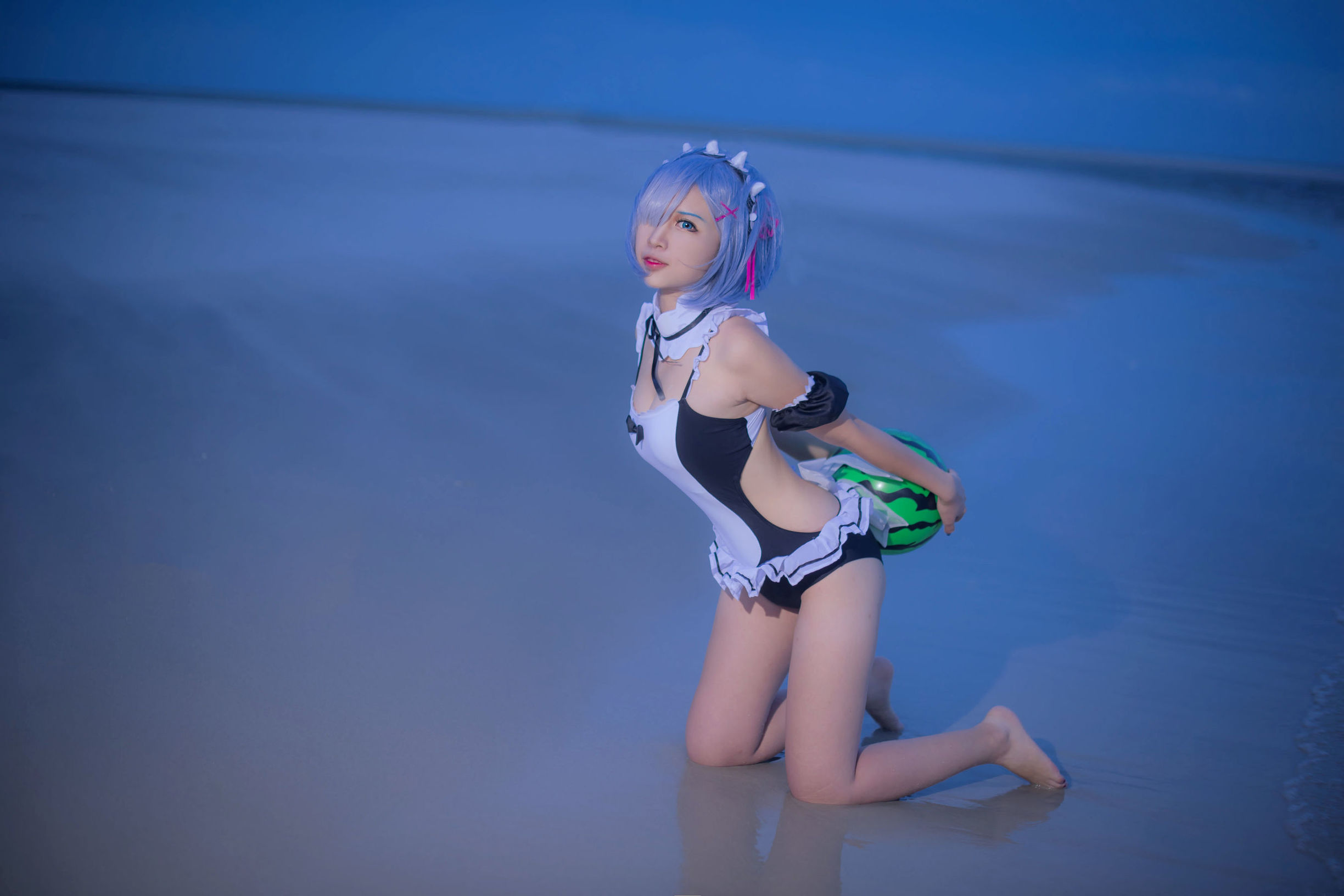 Cosplay写真] 人気コスプレイヤー 二佐ニサ - レム水着