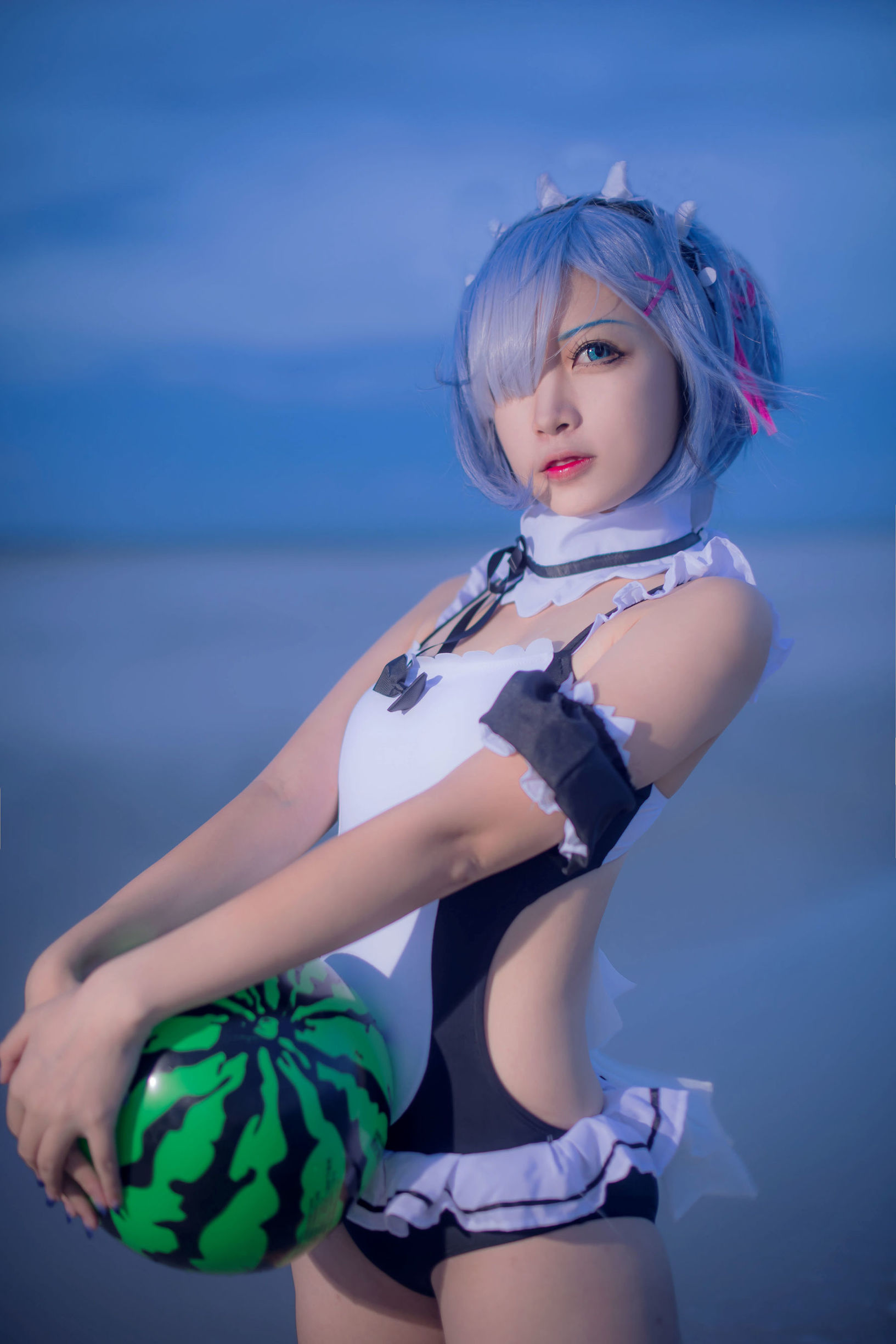 Cosplay写真] 人気コスプレイヤー 二佐ニサ - レム水着