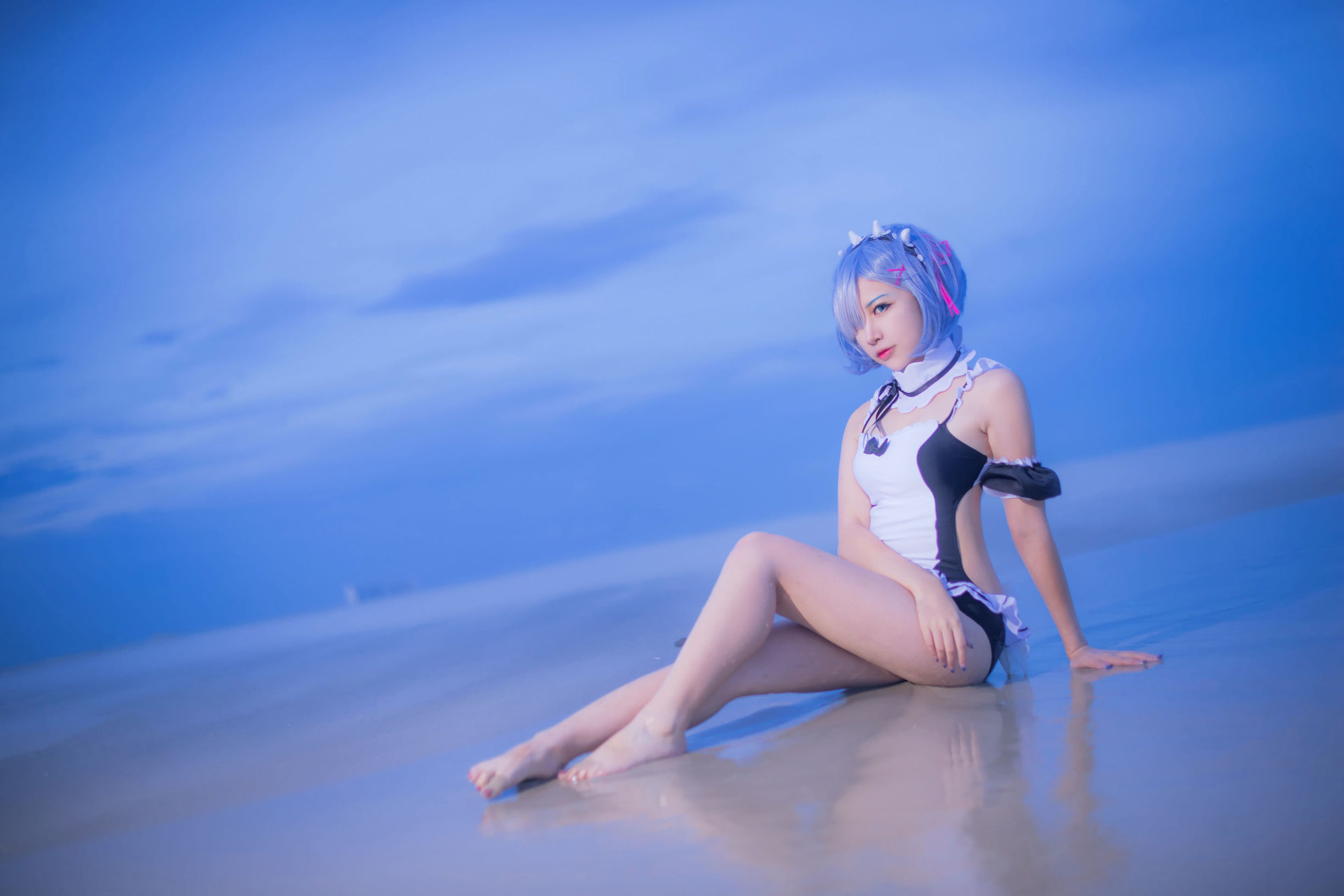 Cosplay写真] 人気コスプレイヤー 二佐ニサ - レム水着