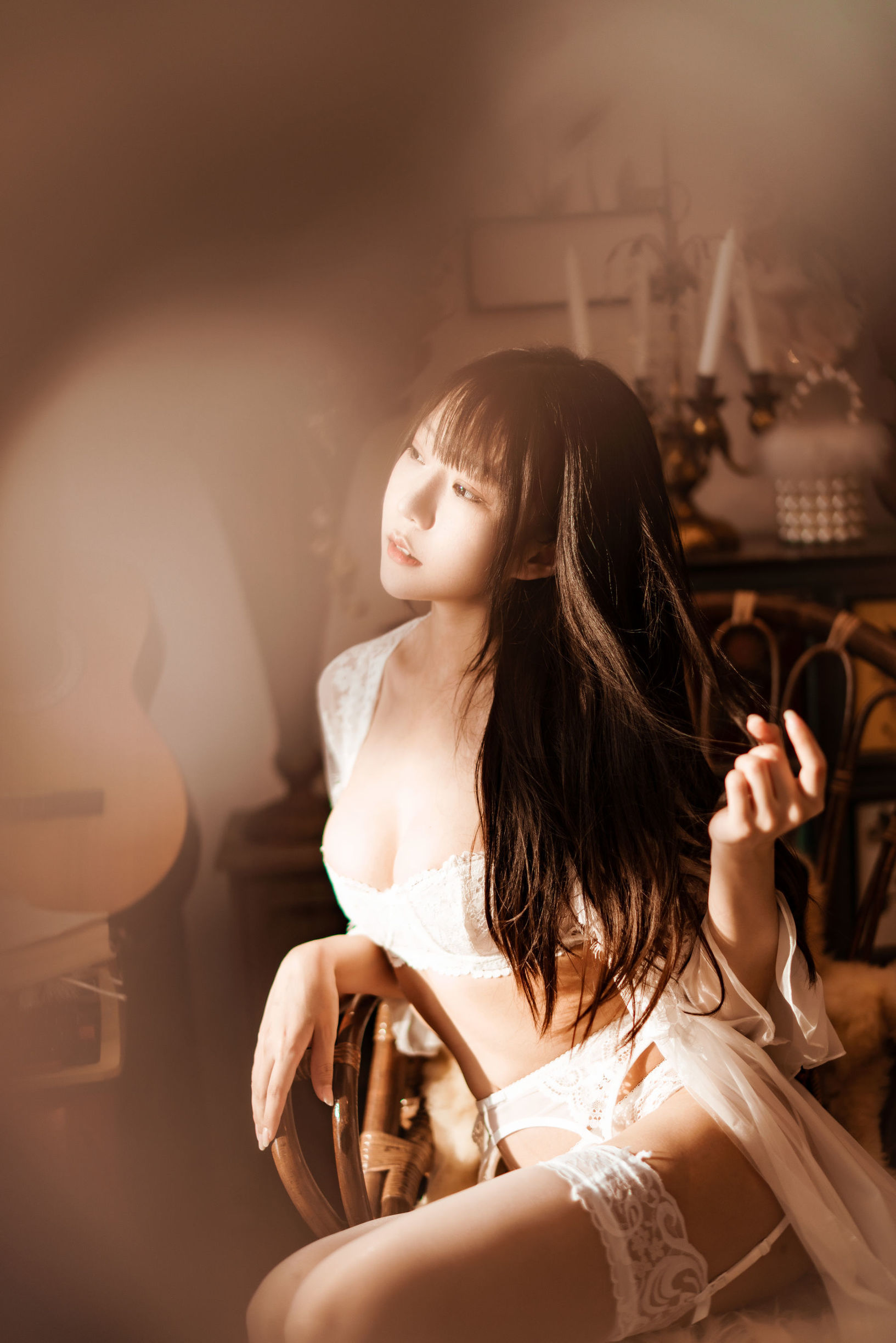 Internet Celebrity Cosplayer] Xiang Cao Miao Lu Lu - Indoor White Lace