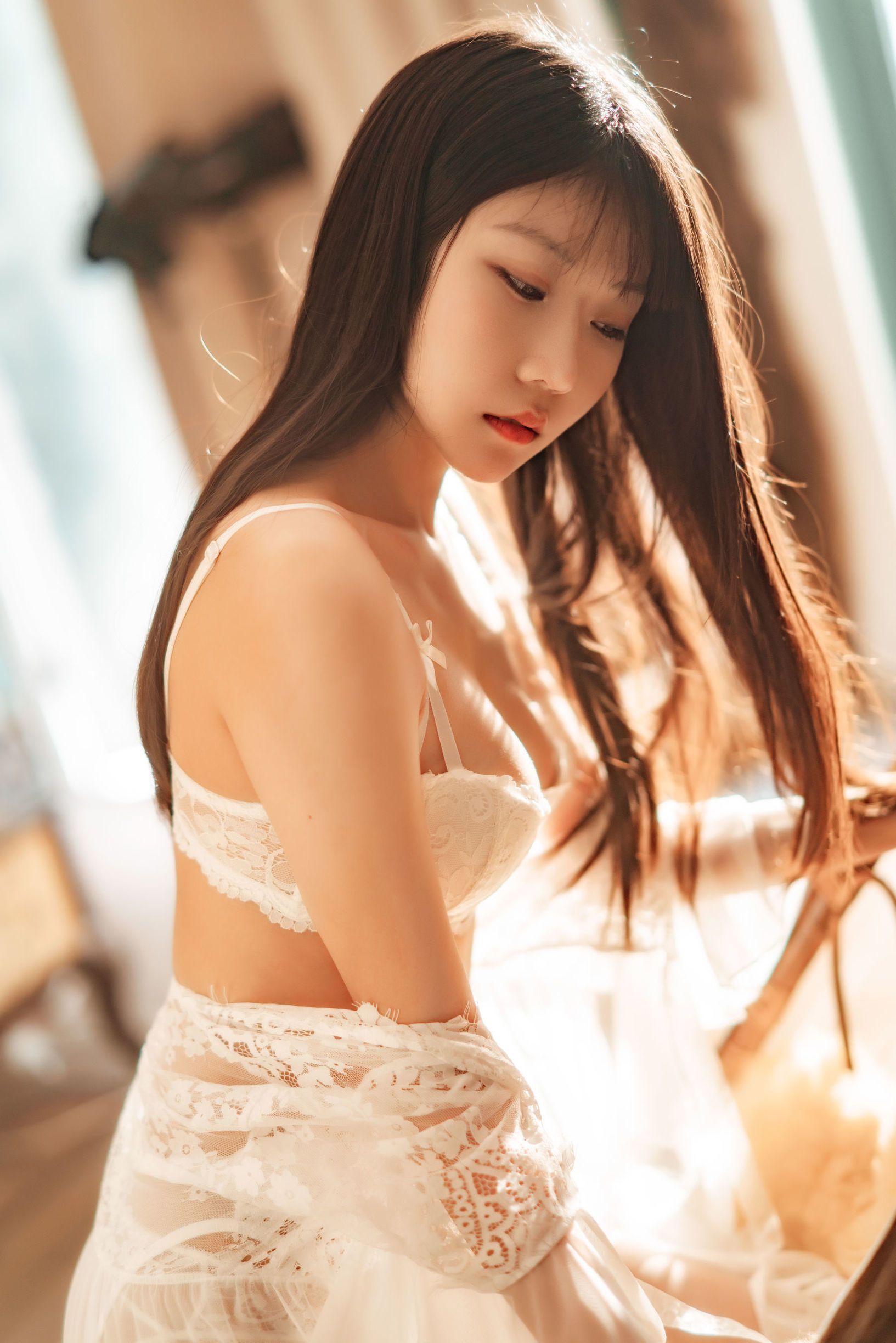 Internet Celebrity Cosplayer] Xiang Cao Miao Lu Lu - Indoor White Lace