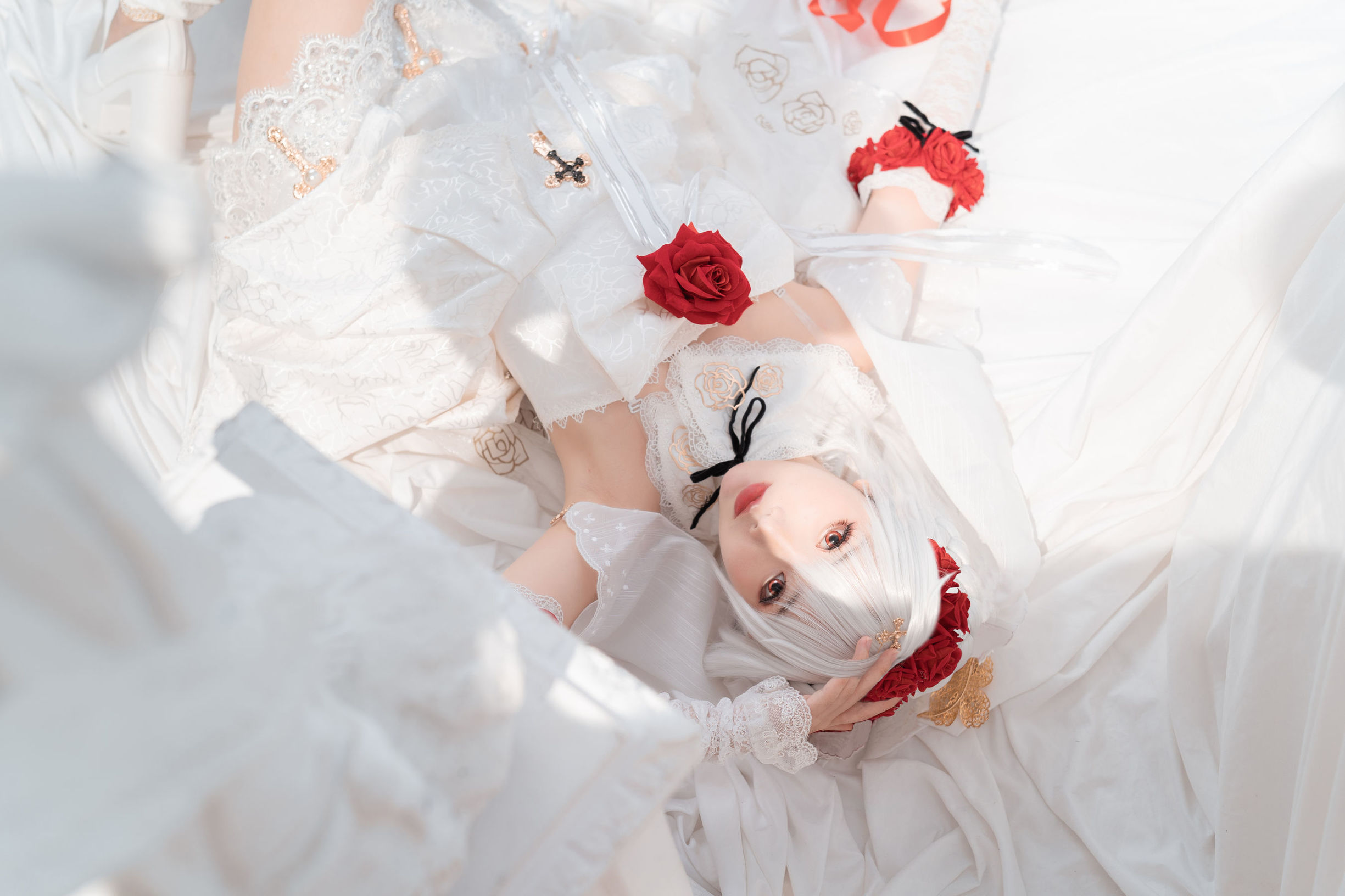 [网红COSER] 可爱人气Coser面饼仙儿 - 德丽莎婚纱