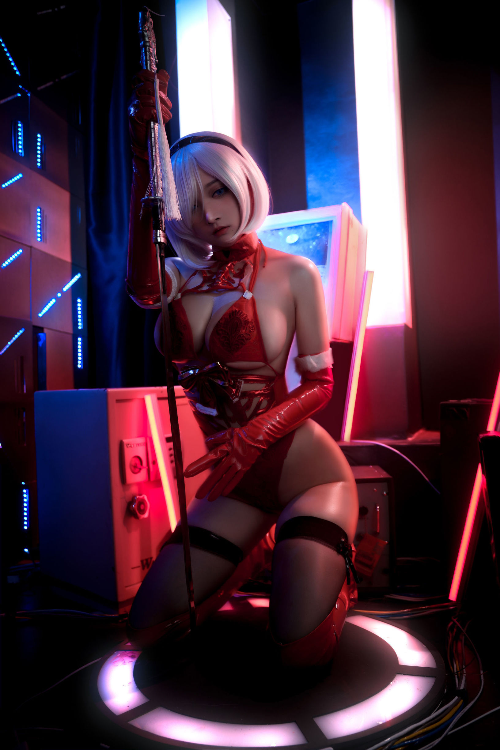 ネットコスプレイヤー] 高顔値コスプレイヤー ネンネン_D - 2B 赤色同人
