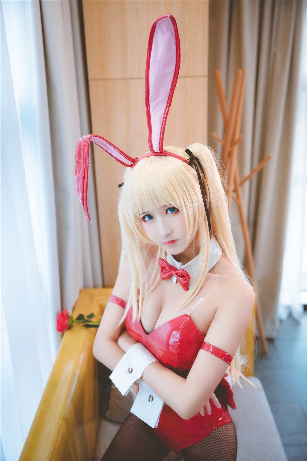 Cosplay] Weibo Meizi Sandu_69 - Black Silk Bunny Girl