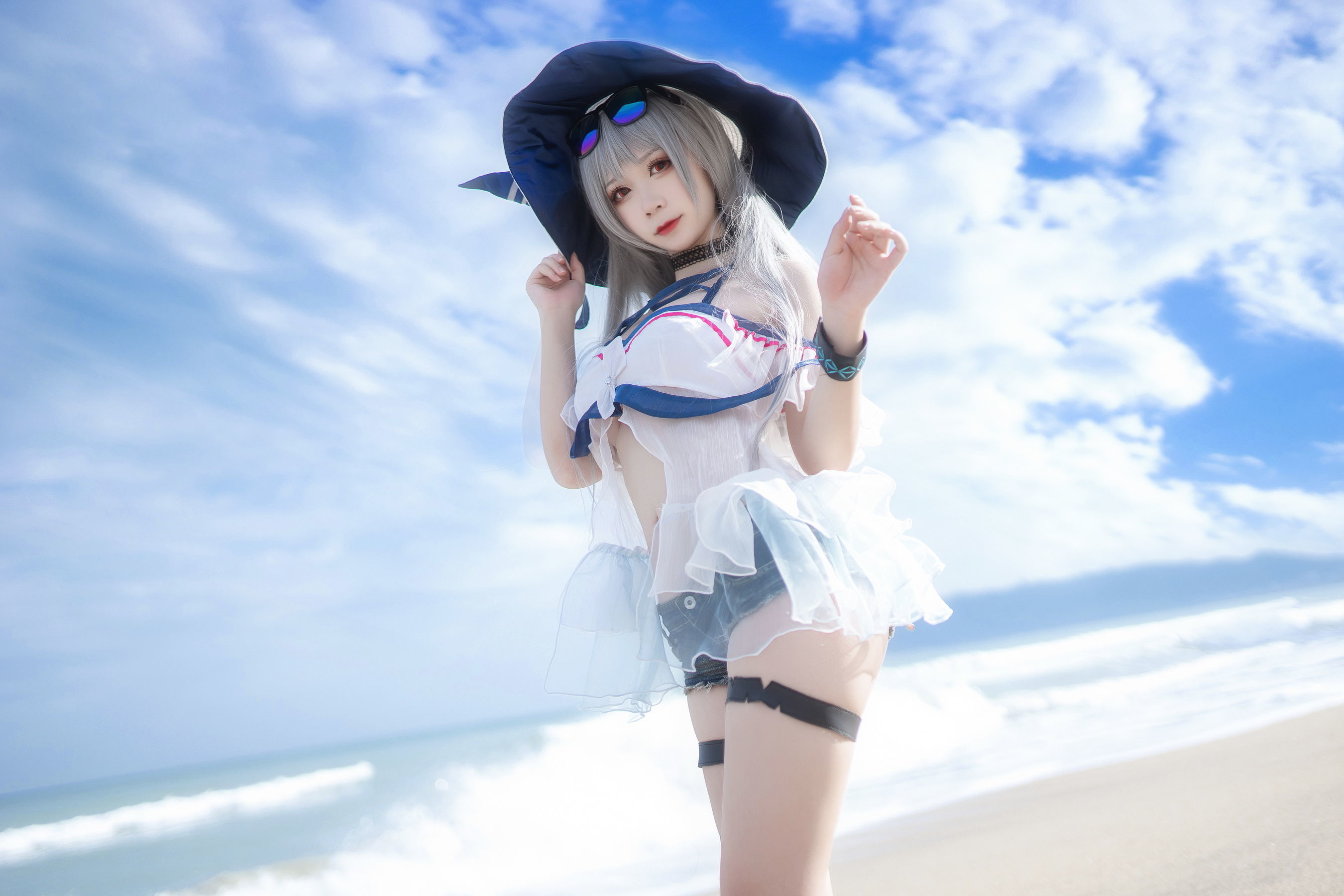 [Cosplay] 动漫博主樱落酱w - 斯卡蒂泳装