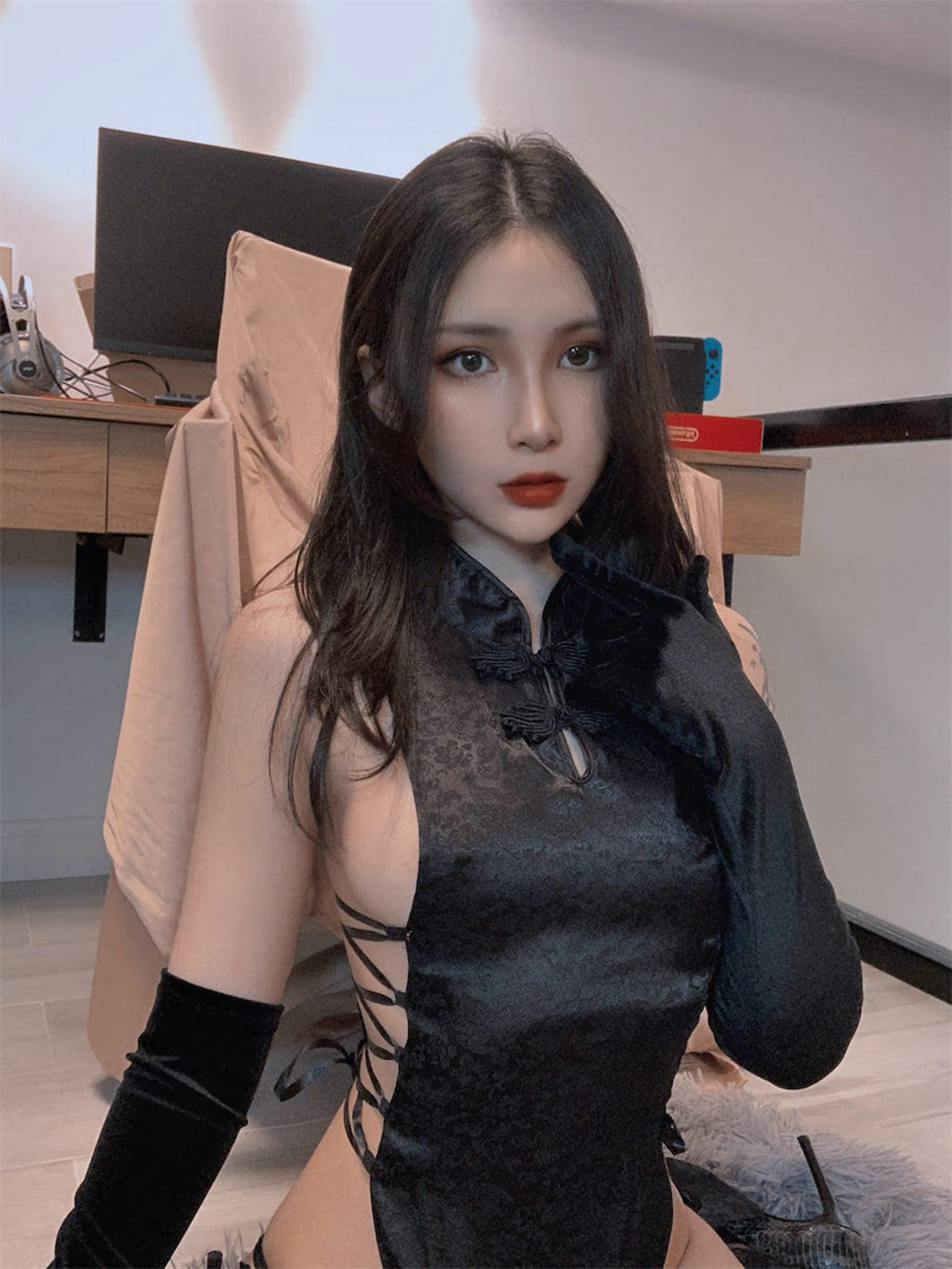 คอสเพลย์] vams子 - กี่เพ้าสีดำ
