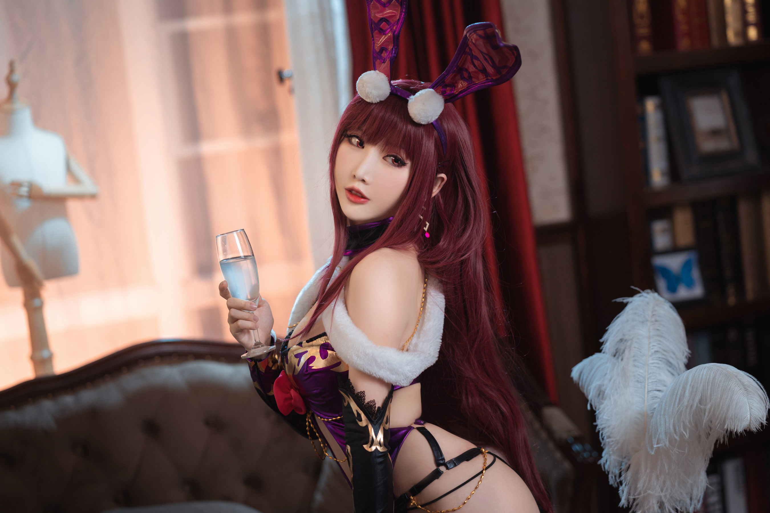 コスプレ福利] かわいい人気のコスプレイヤー メンピェンシェンアー - スカサハ バニーガール