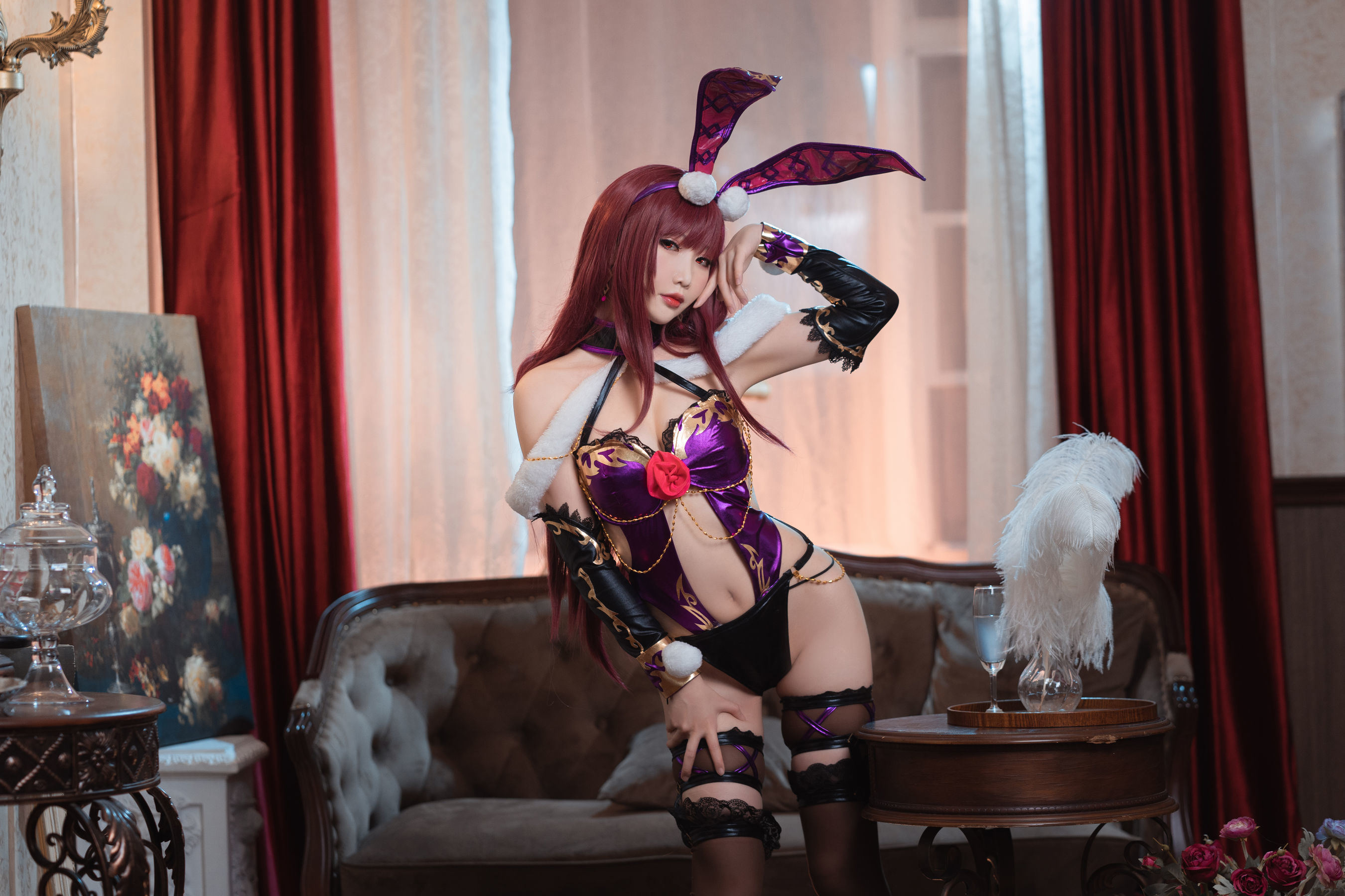 コスプレ福利] かわいい人気のコスプレイヤー メンピェンシェンアー - スカサハ バニーガール