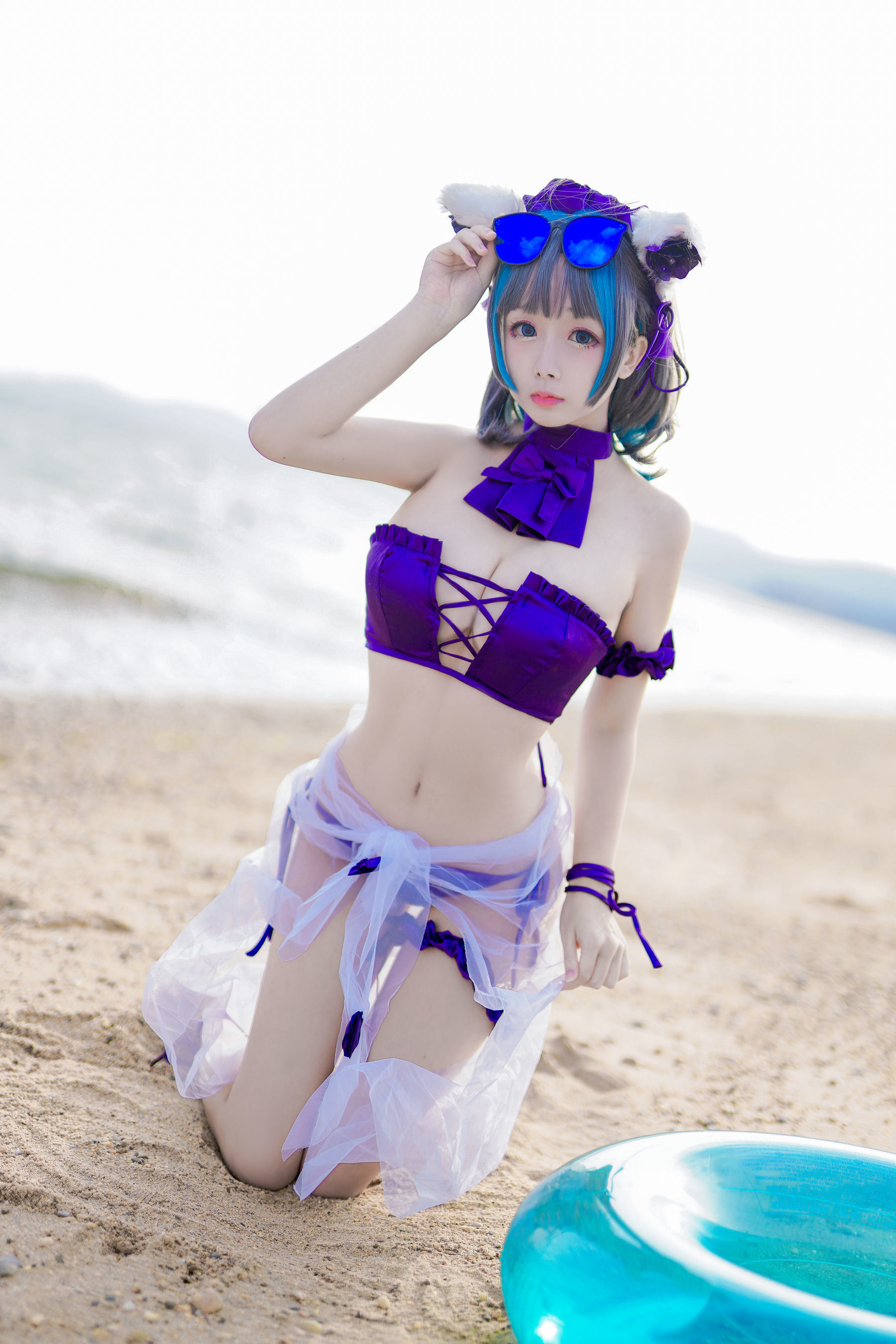 [COS福利] Cosplay日奈娇 - 柴郡猫泳装