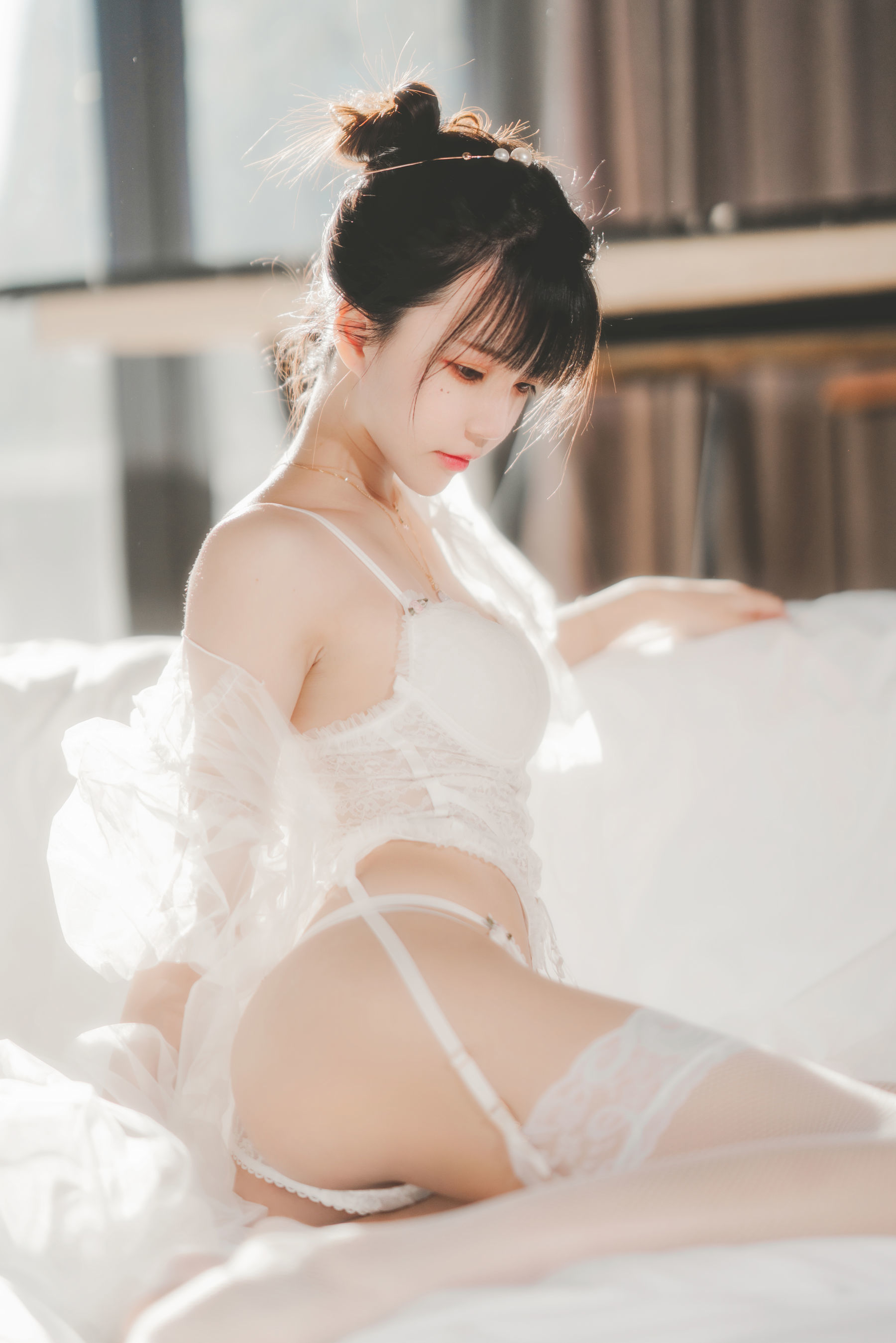COS福利] 櫻桃喵 - 白紗糖02