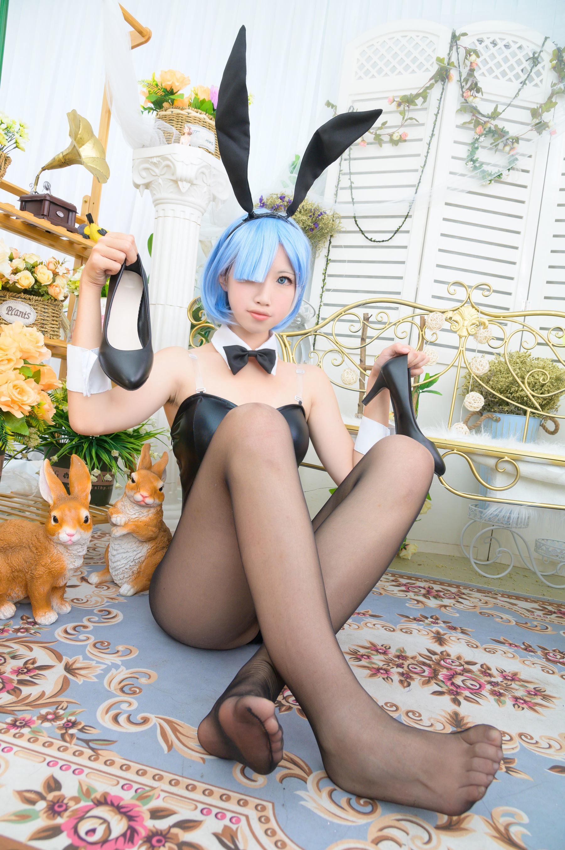 ネット有名人コスプレイヤー写真] ダイミミキュー - レムバニーガール