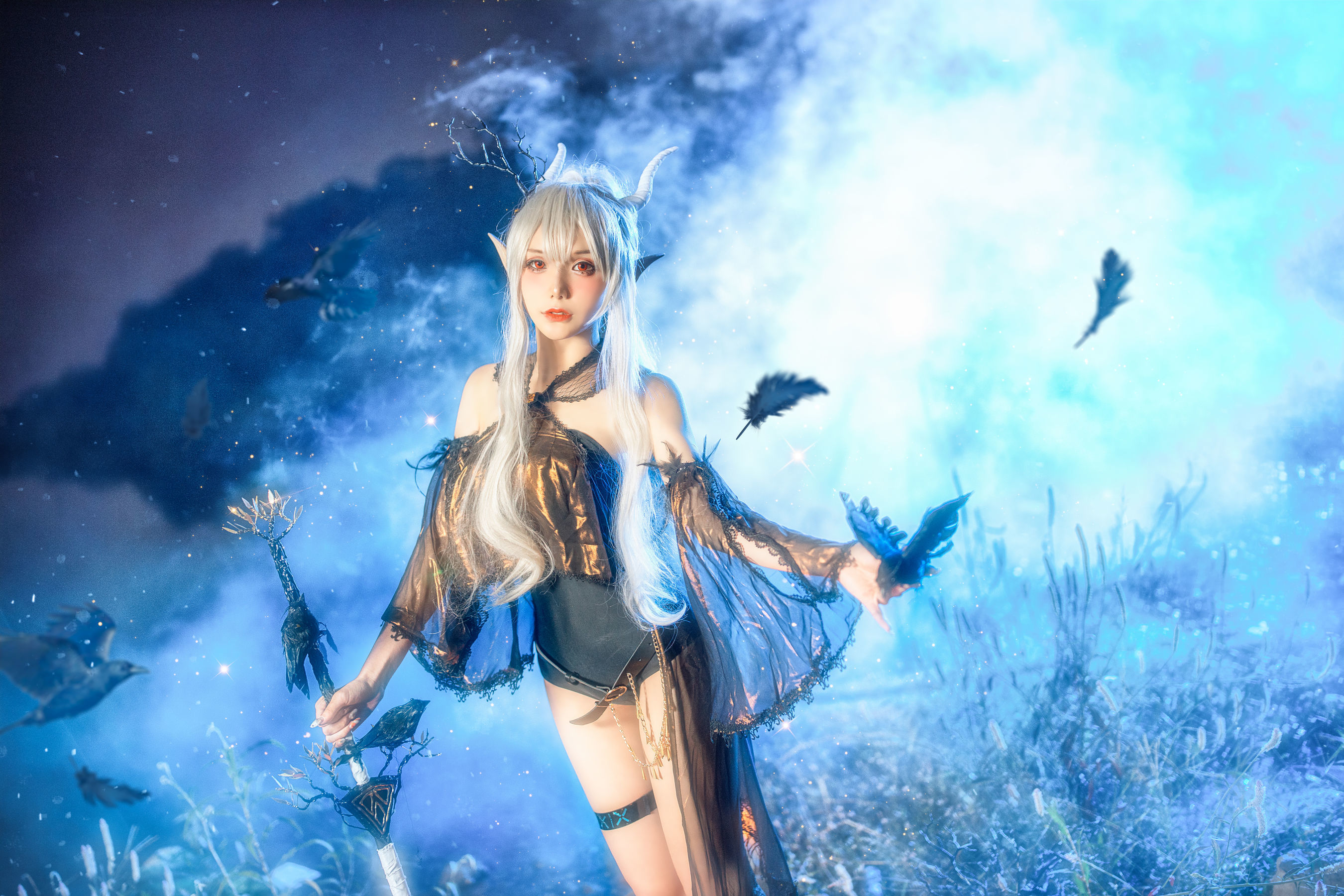 왕홍 COSER 사진] COS 소녀 선구 Airi - 번쩍이는 영혼 고요한 자정