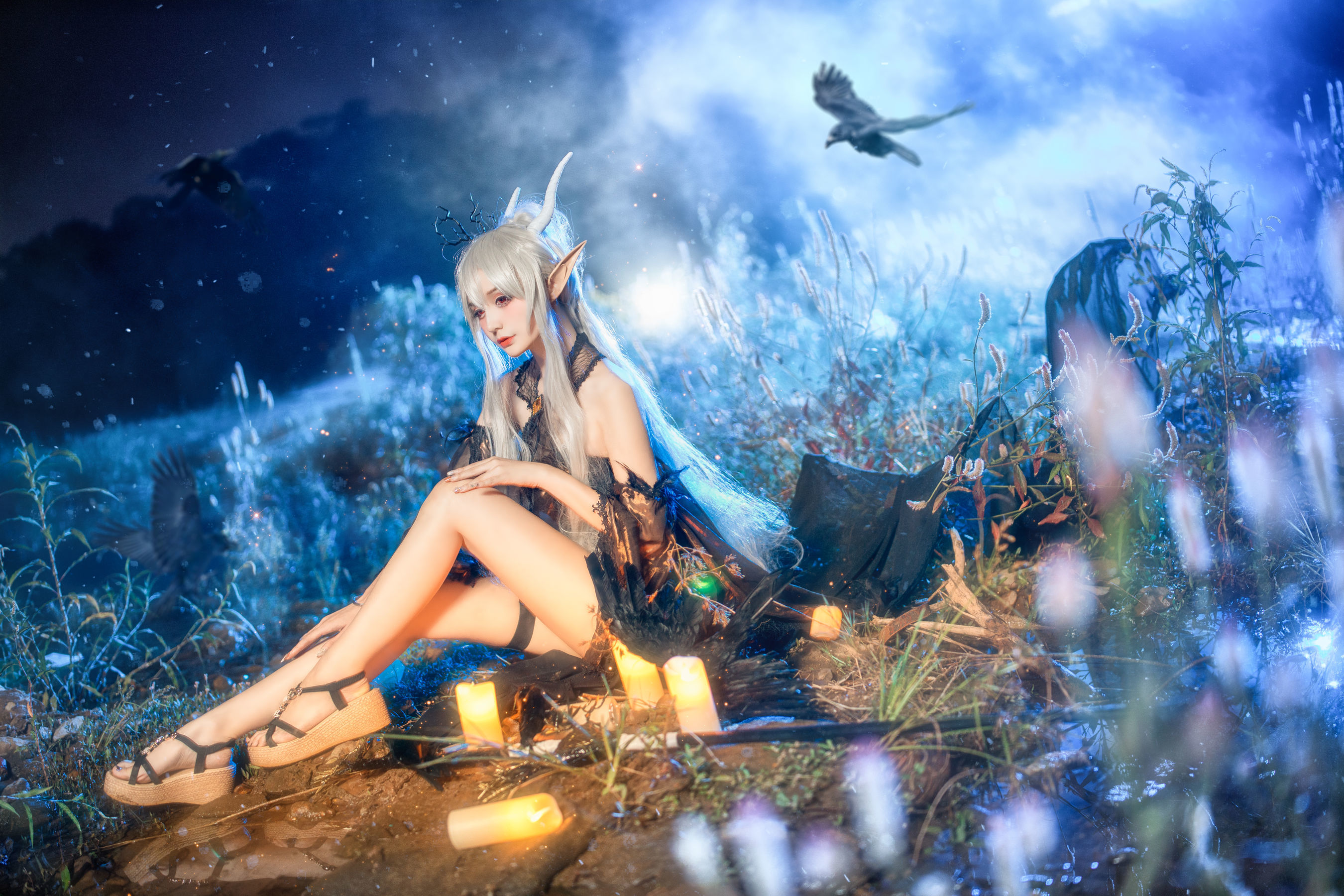 왕홍 COSER 사진] COS 소녀 선구 Airi - 번쩍이는 영혼 고요한 자정