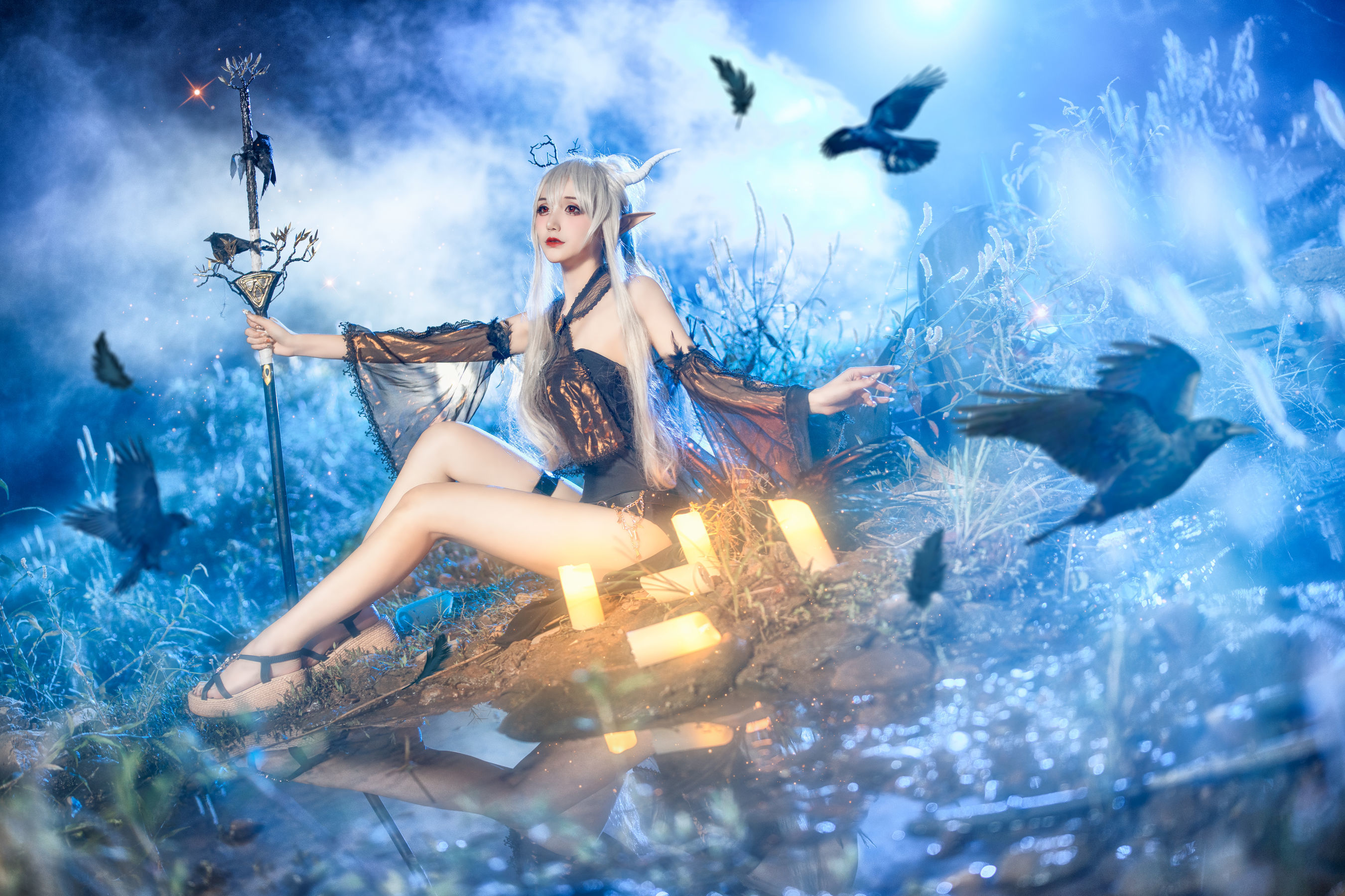 왕홍 COSER 사진] COS 소녀 선구 Airi - 번쩍이는 영혼 고요한 자정