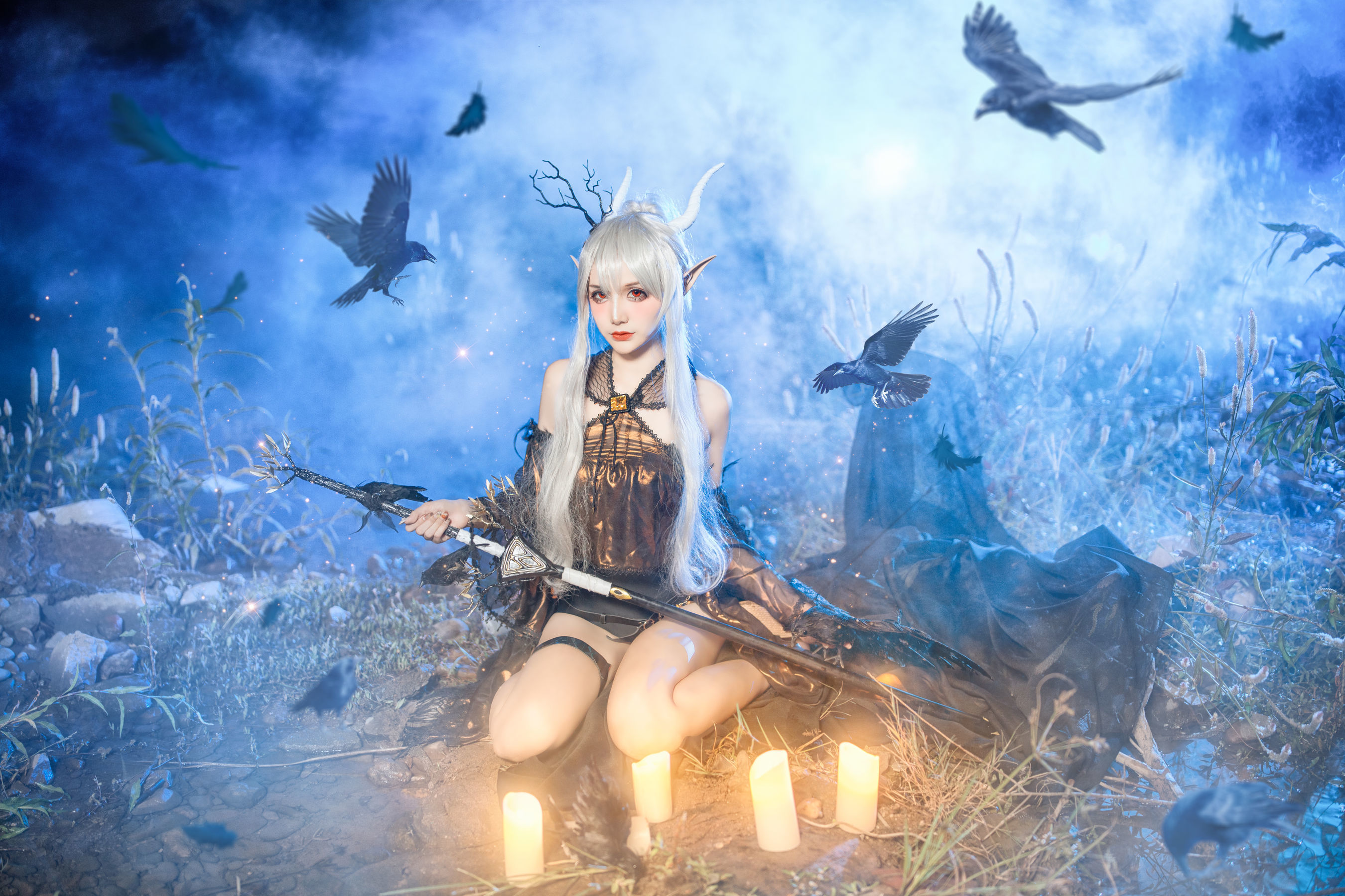 왕홍 COSER 사진] COS 소녀 선구 Airi - 번쩍이는 영혼 고요한 자정