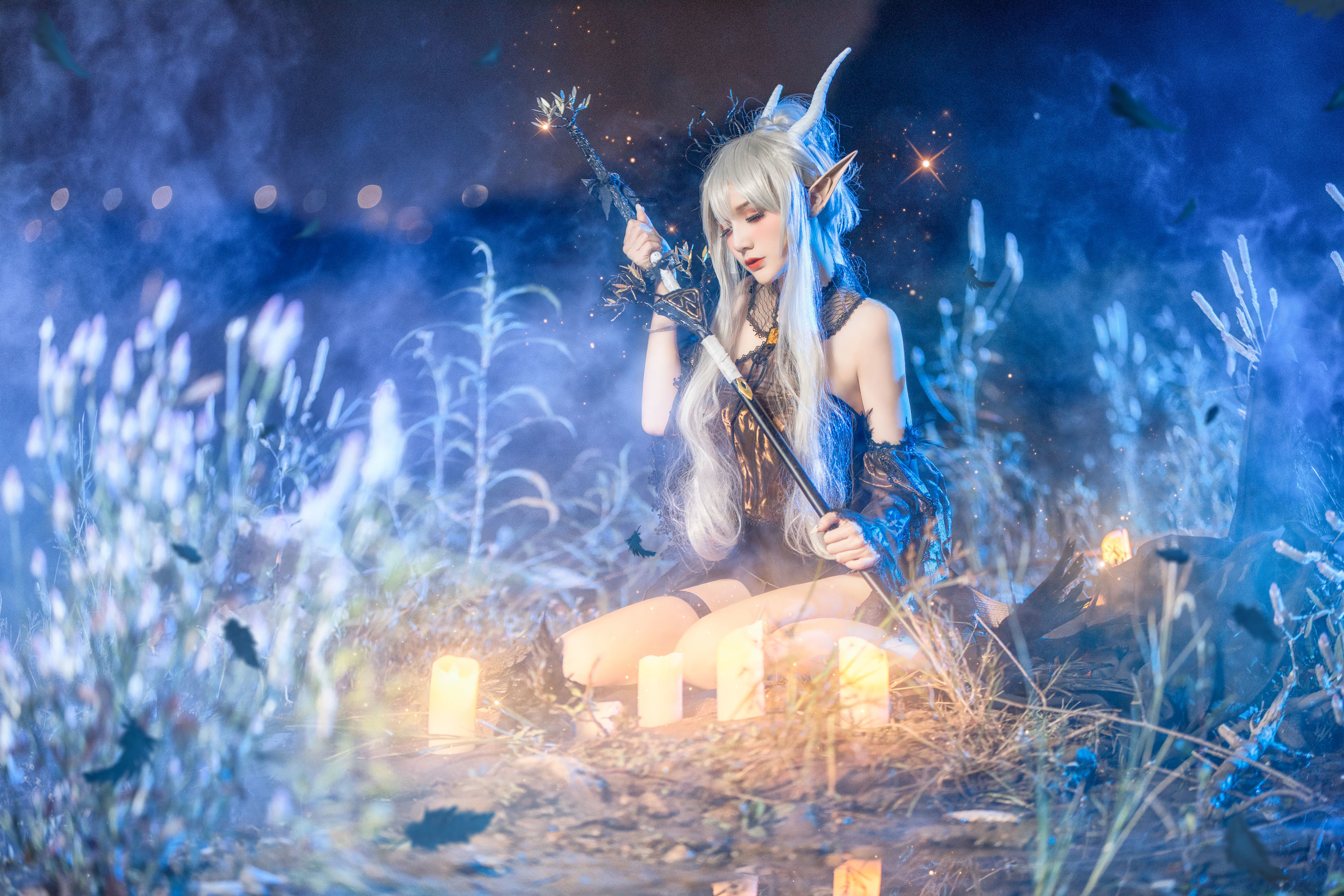 왕홍 COSER 사진] COS 소녀 선구 Airi - 번쩍이는 영혼 고요한 자정